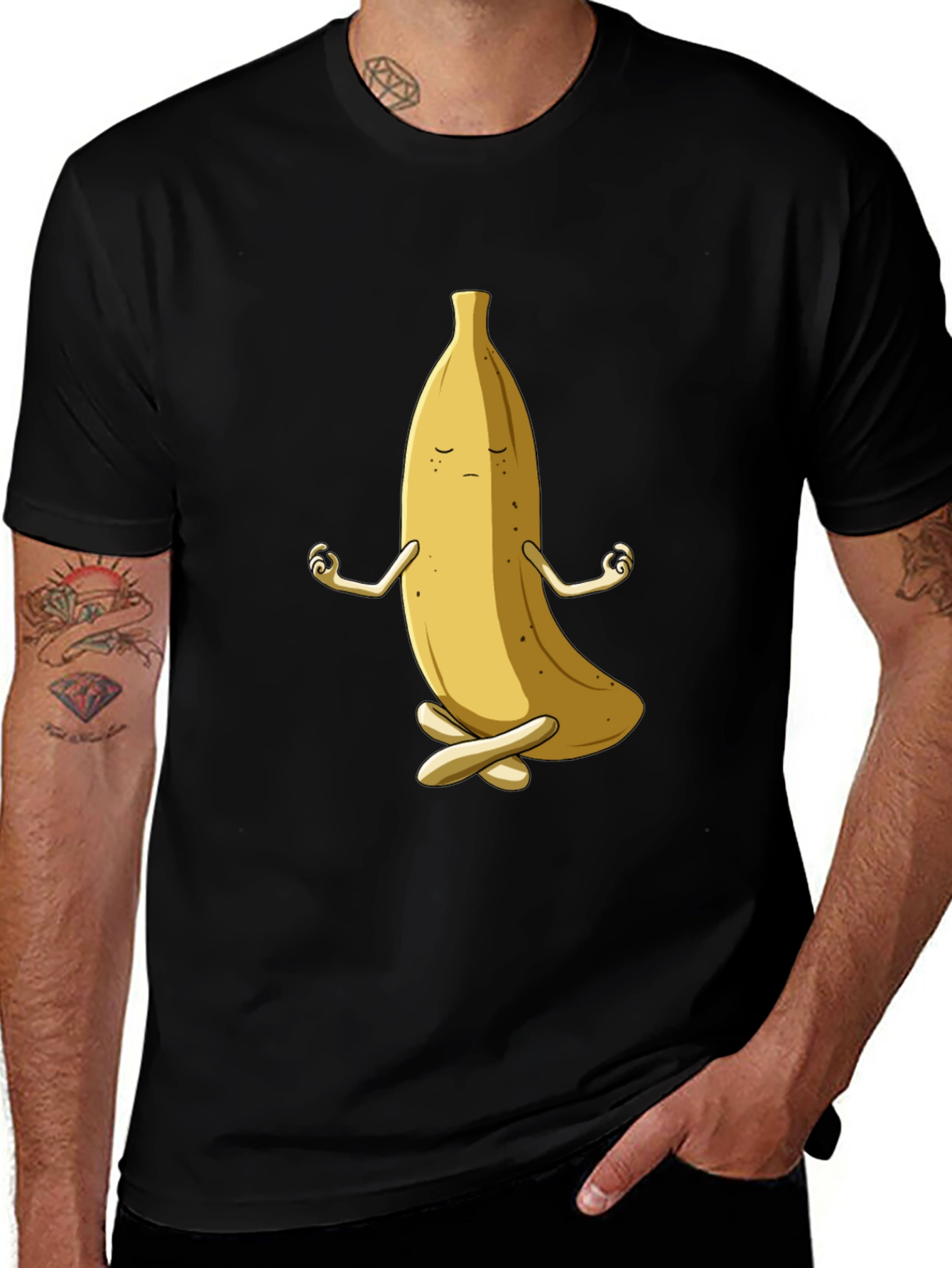 Variant 24 of Zen Banana T-Shirt - Funny Meditating Fruit Tee