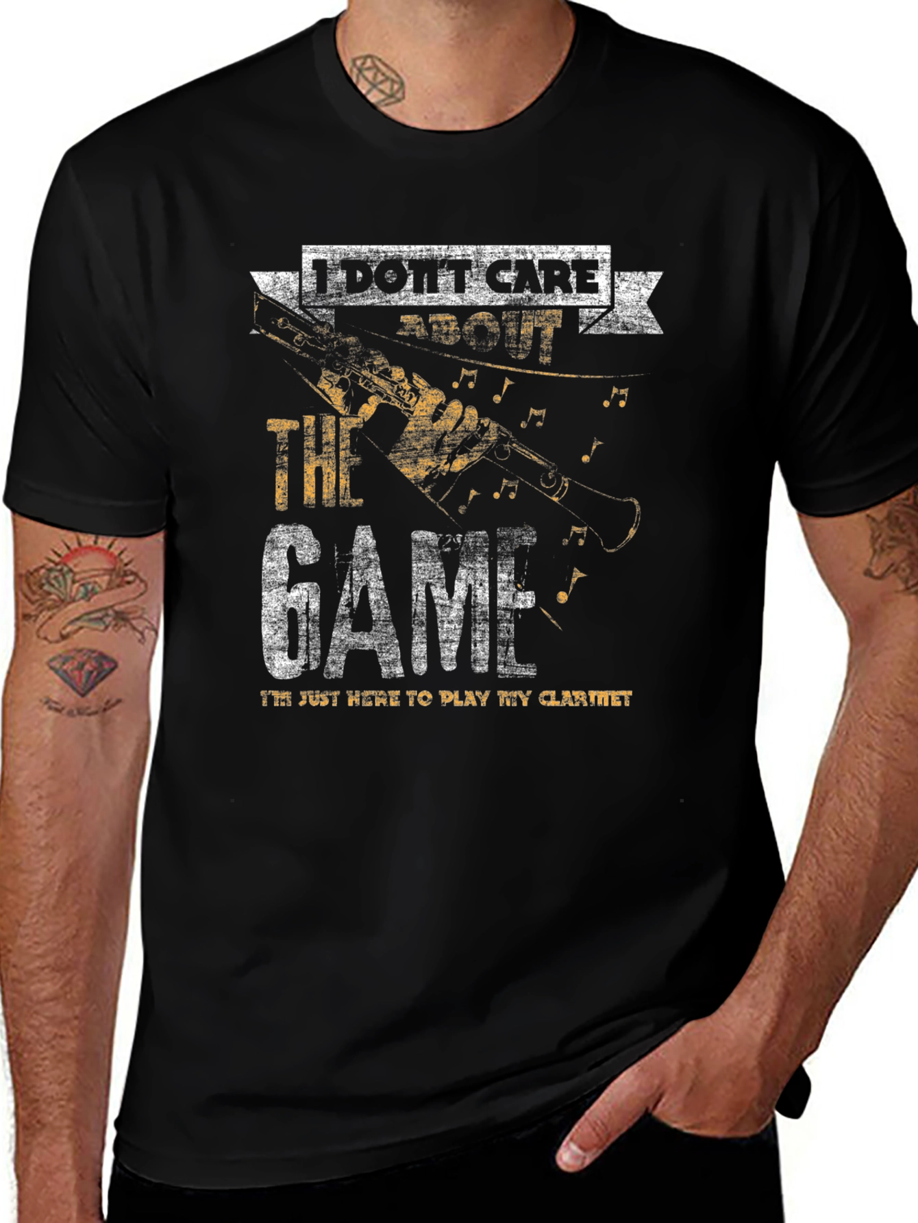 Variant 30 of I Don't Care About the Game Clarinet Player T-Shirt