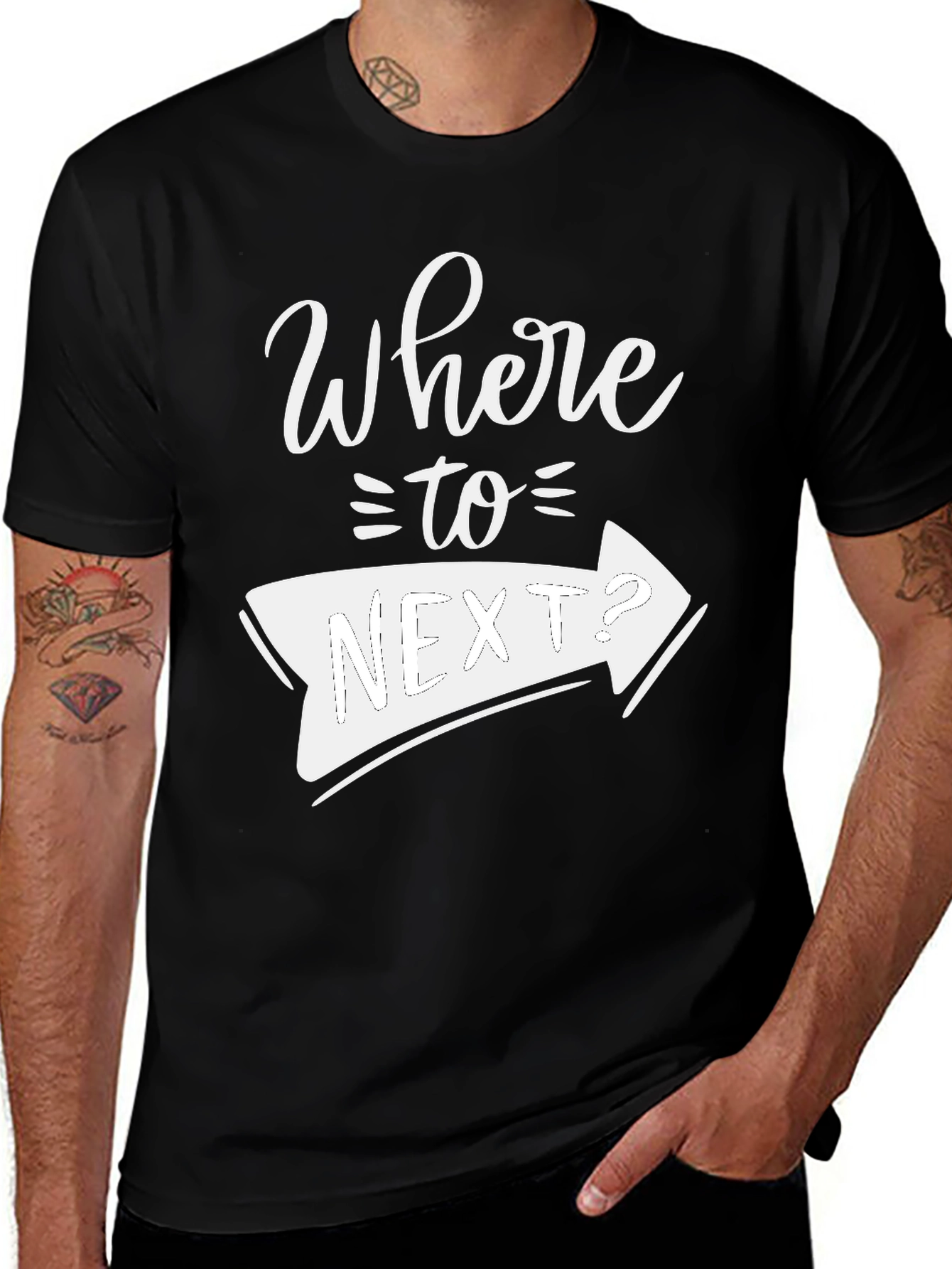Variant 15 of Where to Next? Graphic Tee - Black