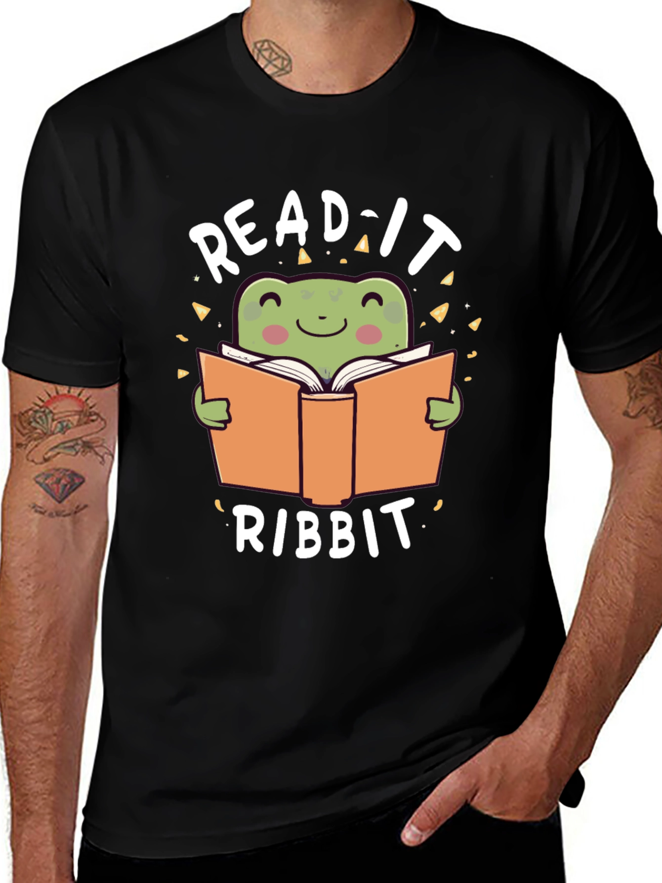 Variant 13 of Read It Ribbit Frog T-Shirt