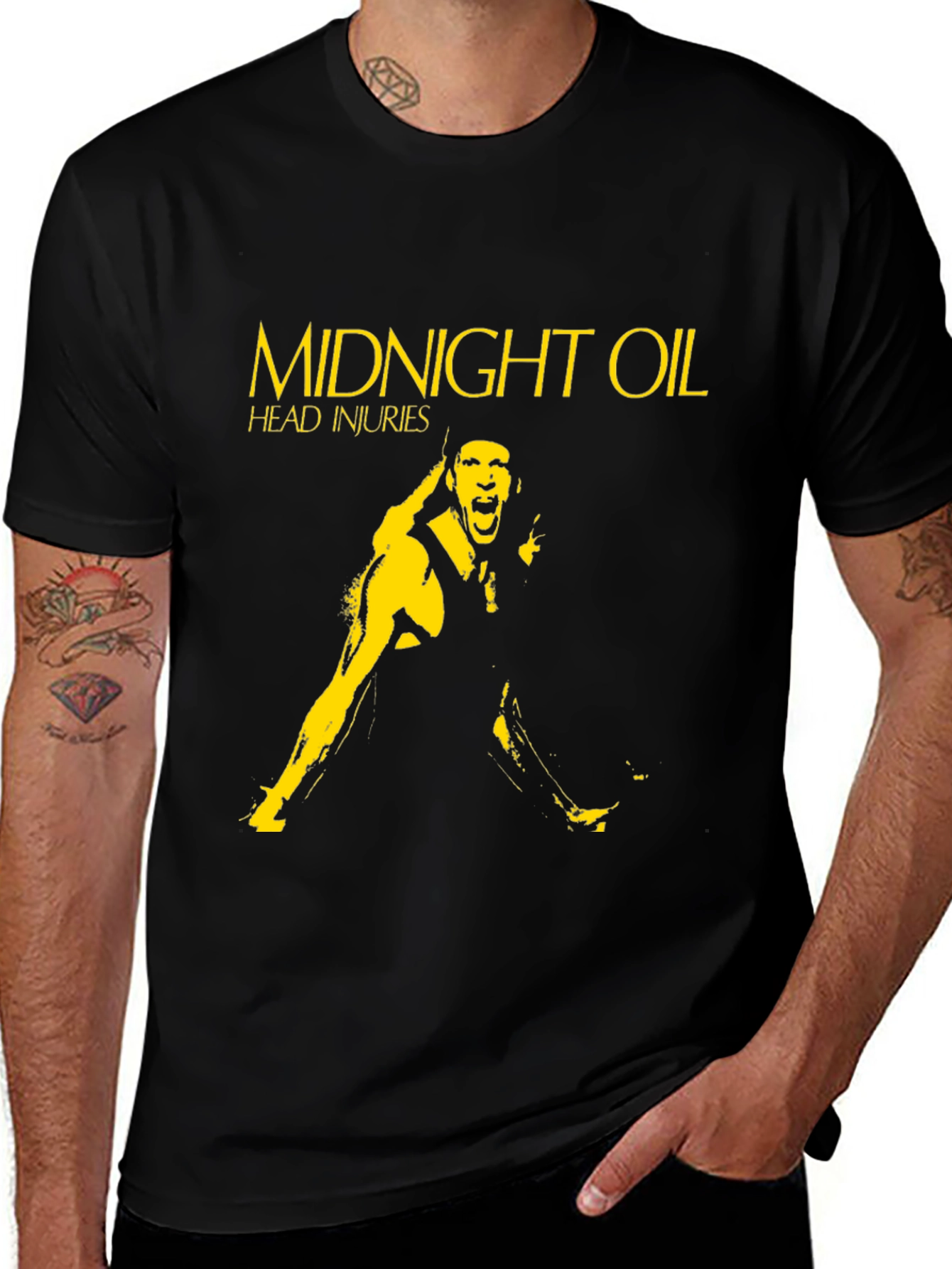 Midnight Oil Head Injuries Black T-Shirt