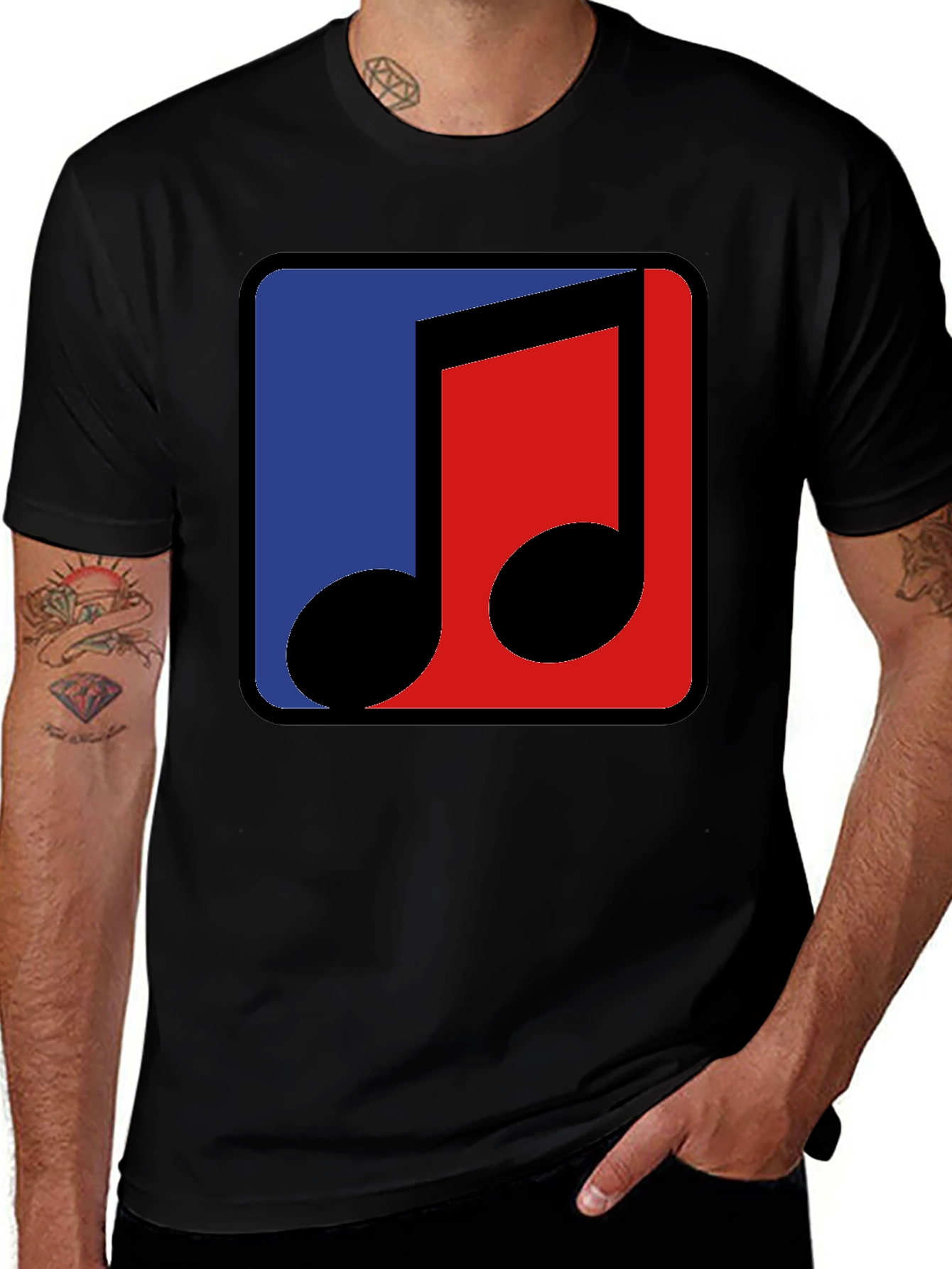 Variant 30 of Modern Music Note Graphic Tee - Black