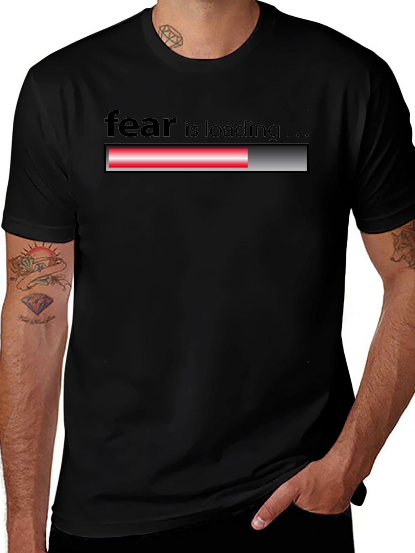 Variant 20 of Fear Loading Black T-Shirt - Men's Graphic Tee