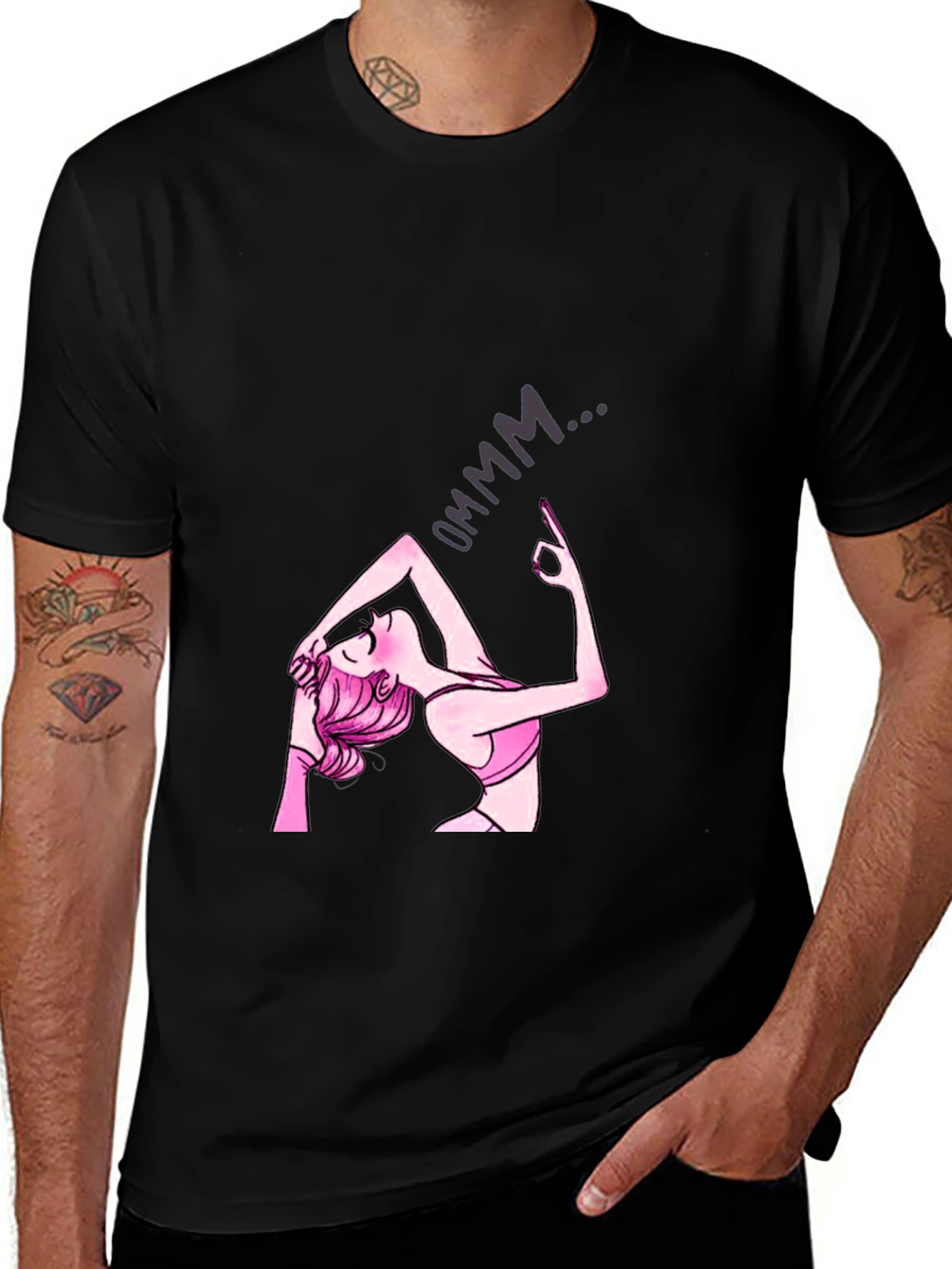 Variant 16 of Yoga Pose Graphic Tee - Ommm Meditation Shirt