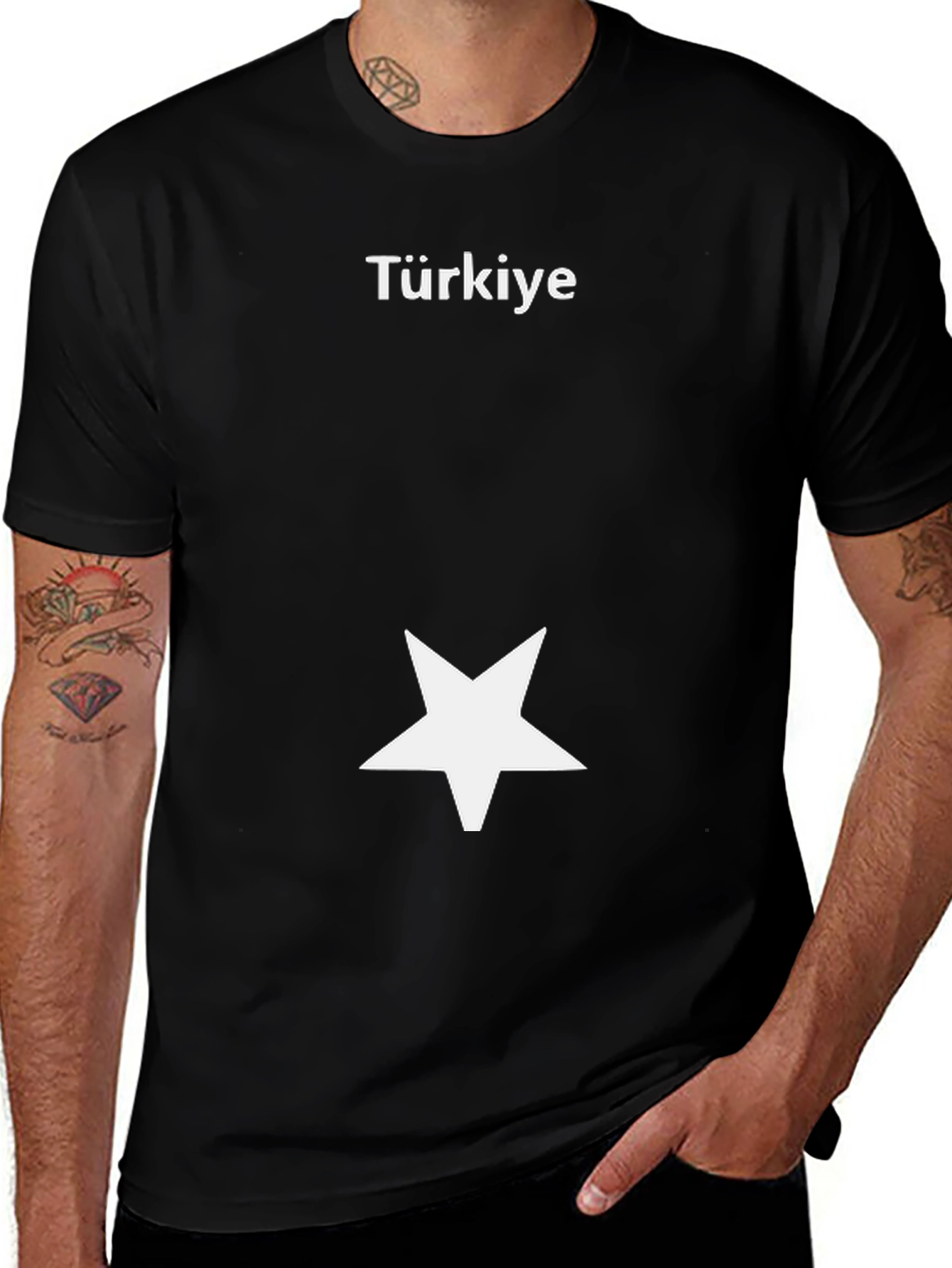 Türkiye Star T-Shirt - Black Cotton Tee