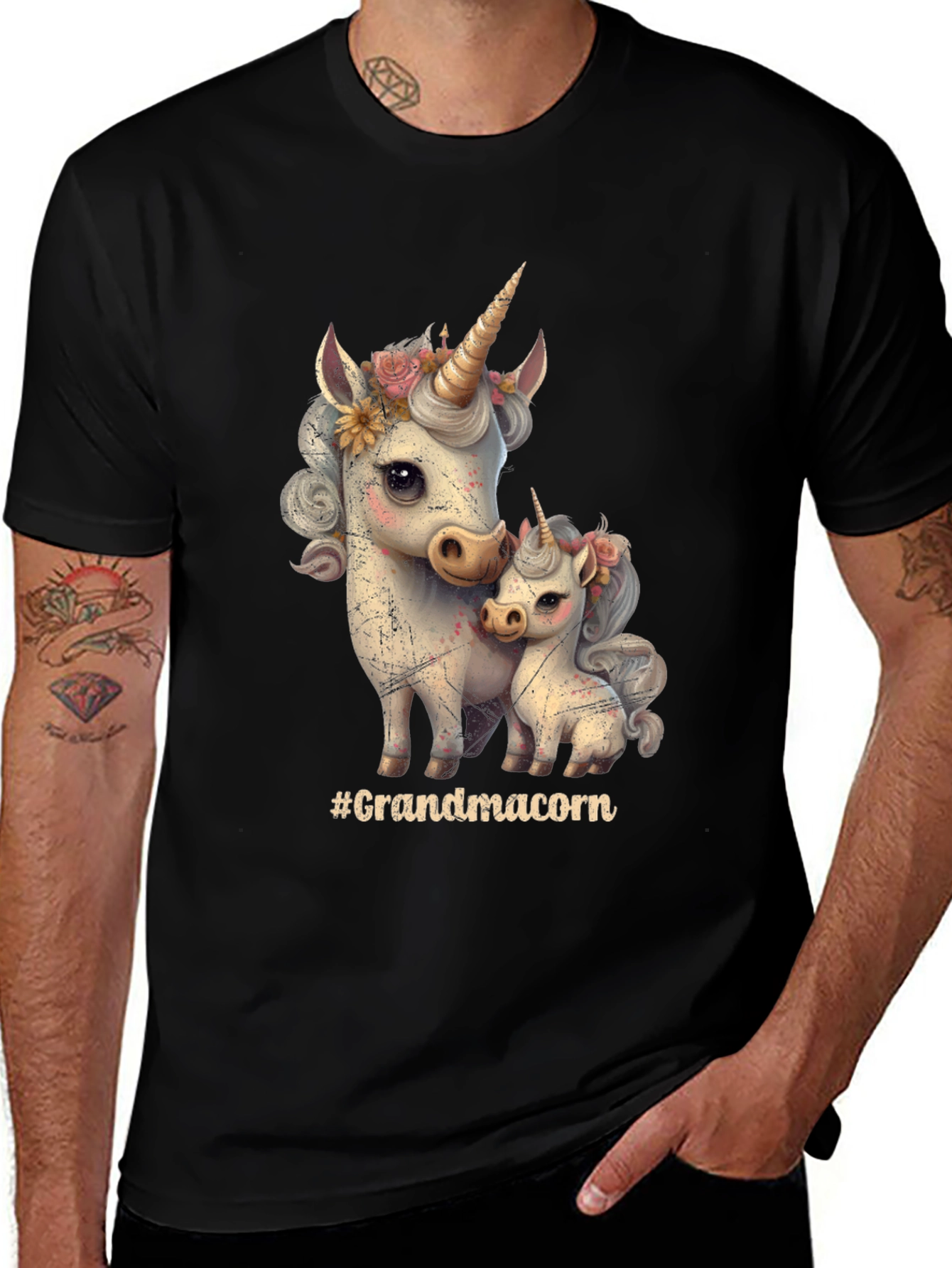 Variant 9 of Grandmacorn Unicorn Graphic Tee