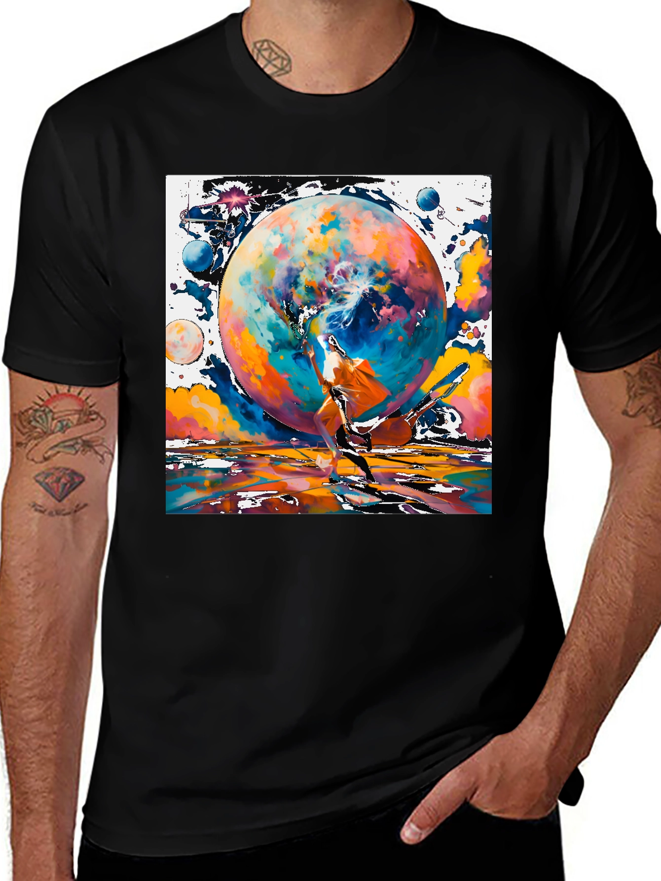Variant 21 of Cosmic Dance Graphic Tee - Modern Art Style Shirt