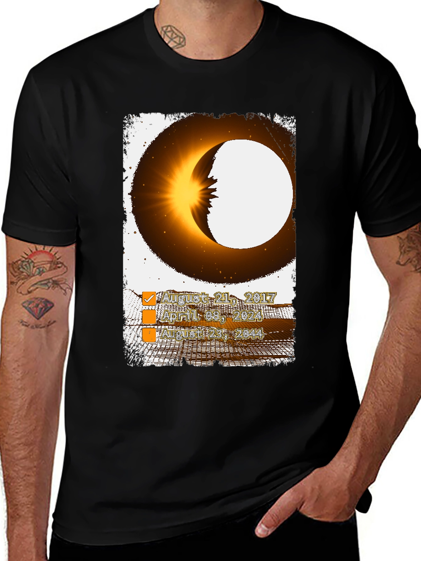 Solar Eclipse T-Shirt: August 21, 2017, April 8, 2024 Dates