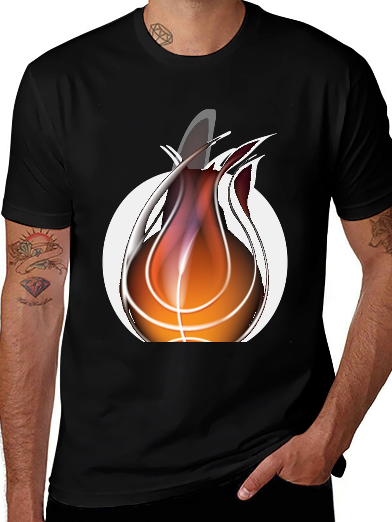 Variant 25 of Fiery Basketball Graphic Tee - Cool Sportswear