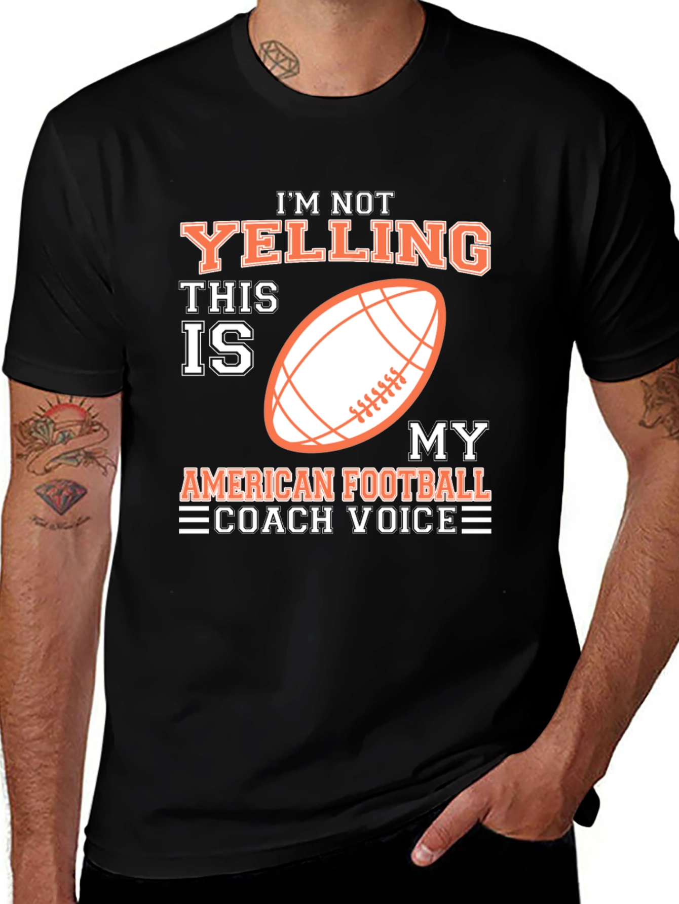 Variant 4 of Football Coach Voice Graphic T-Shirt