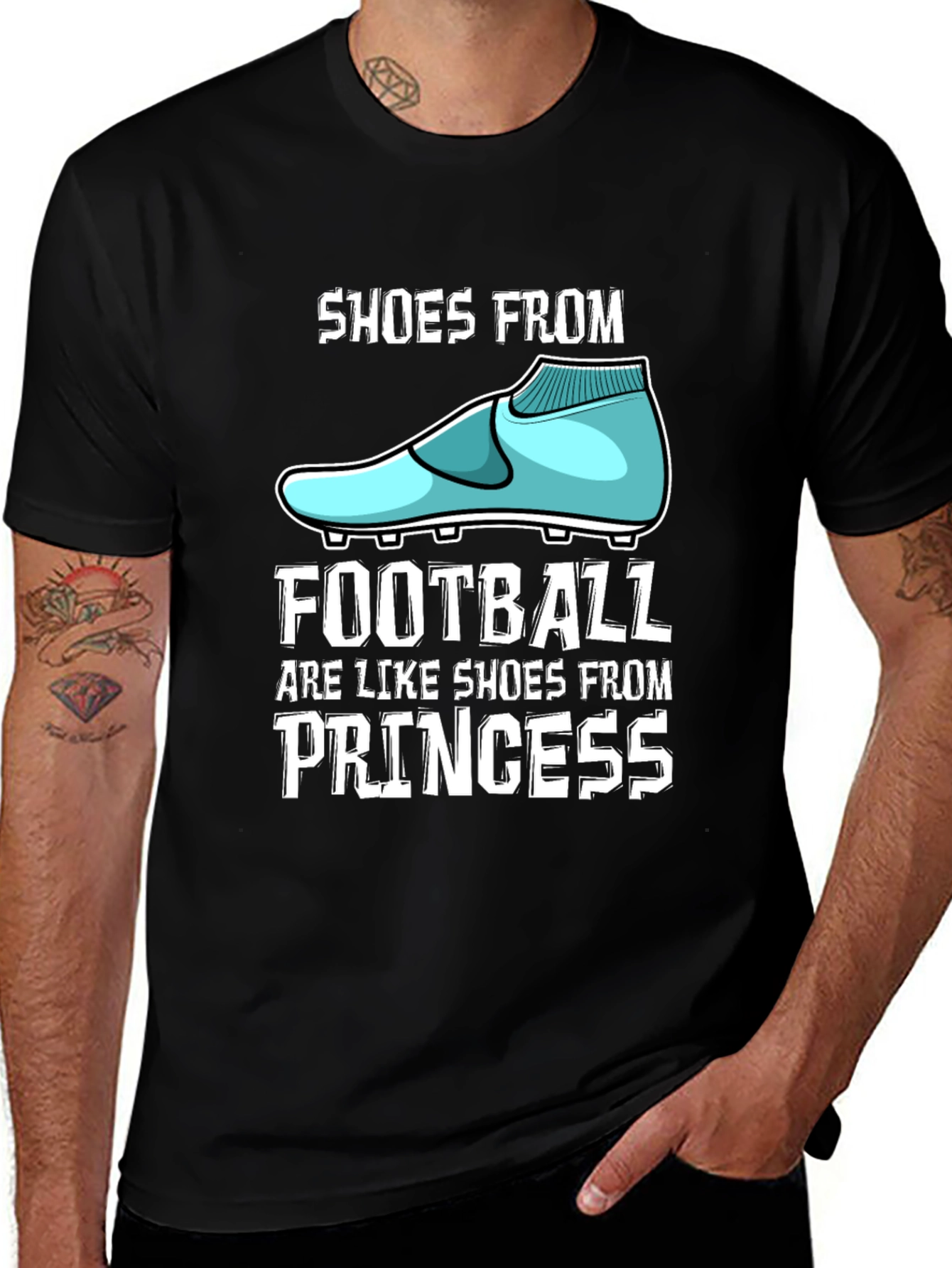 Variant 24 of Funny Football vs Princess Shoes Graphic Tee