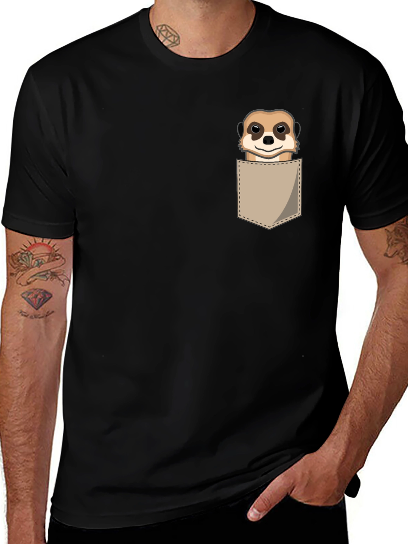 Variant 14 of Meerkat Pocket T-Shirt - Novelty Cartoon Tee