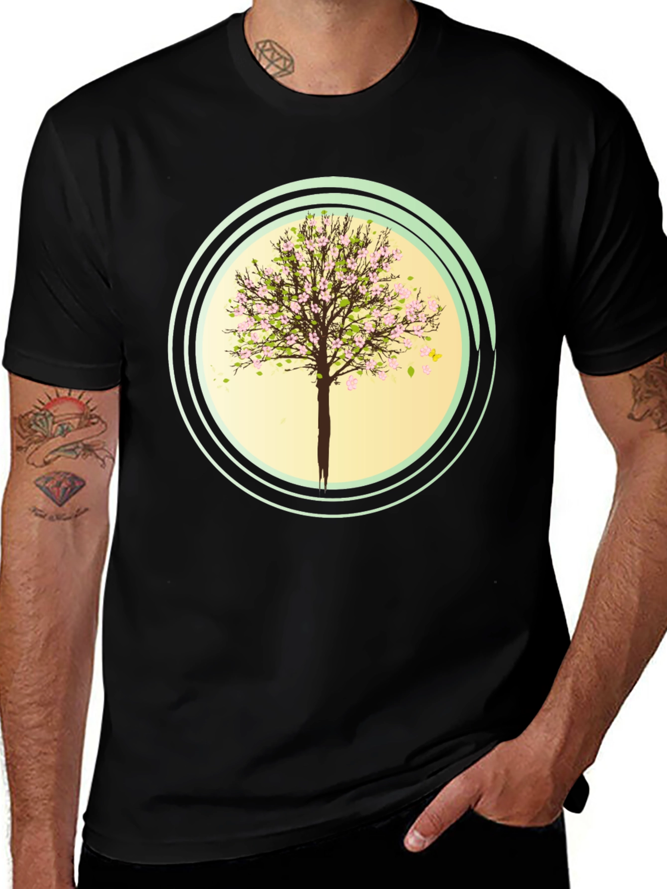 Variant 10 of Blossom Tree Graphic Black T-Shirt