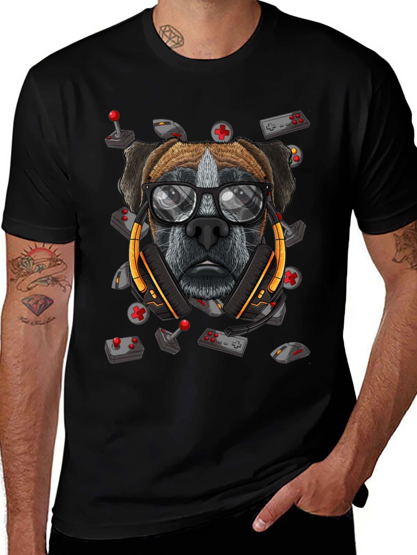 Gamer Dog T-Shirt - Cool Canine Controller Design