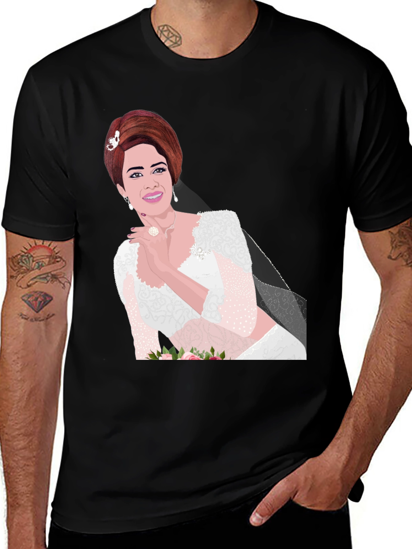 Variant 13 of Bride Graphic Tee - Stylish Black Cotton Blend