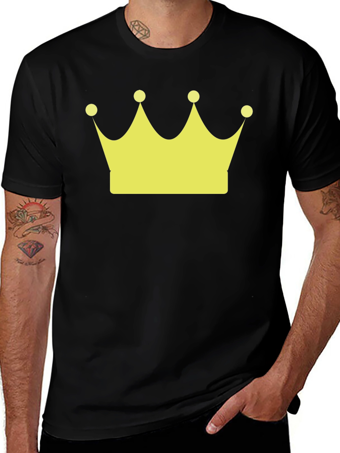 Variant 4 of Crown Graphic Tee - Black Cotton Blend