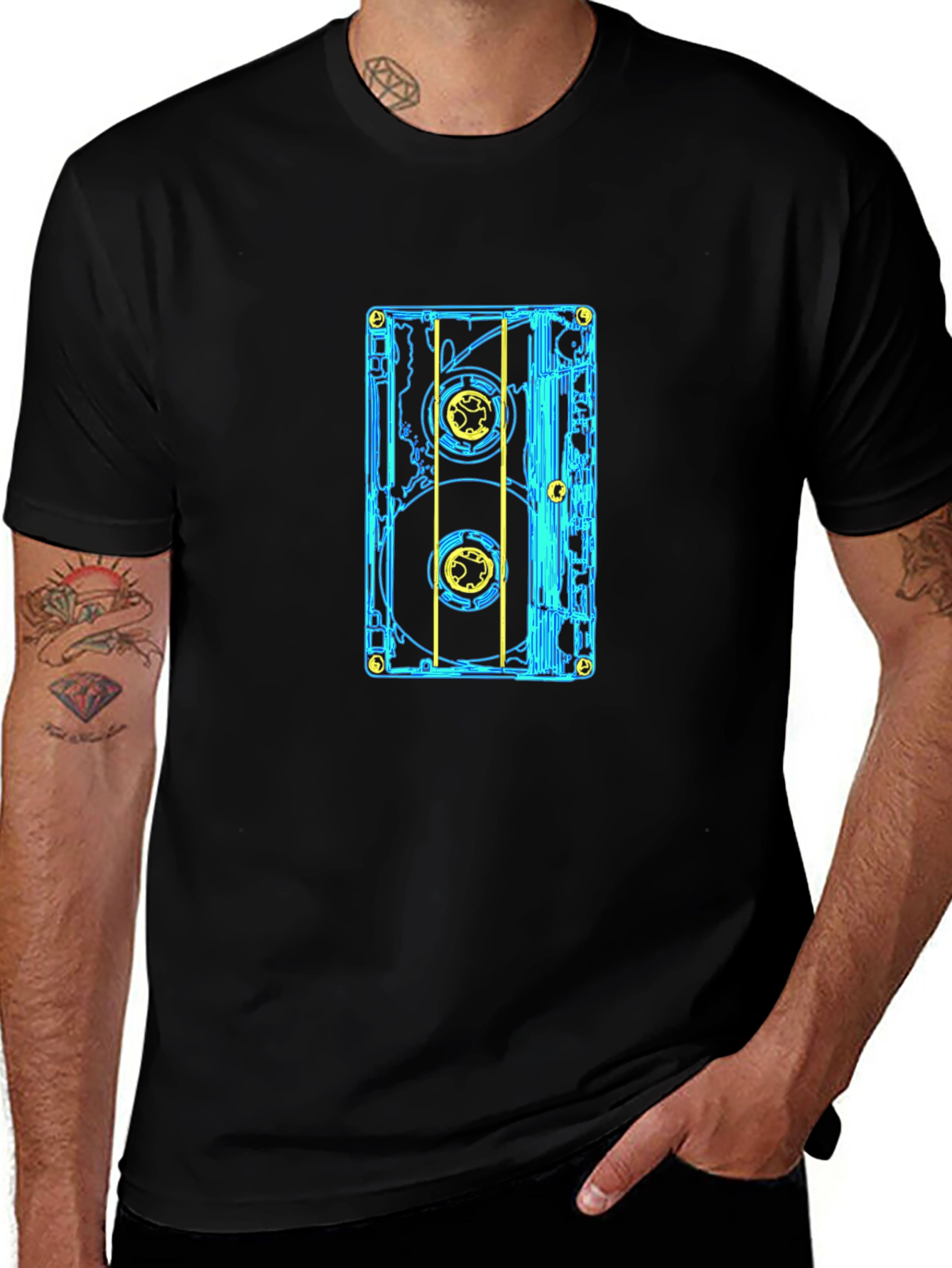 Variant 2 of Retro Cassette Tape Graphic Tee - Black