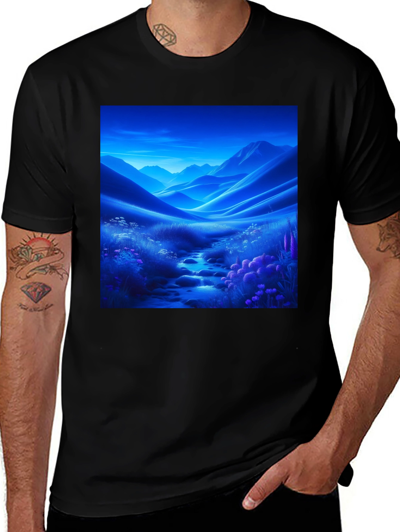 Variant 9 of Scenic Mountain Stream T-Shirt