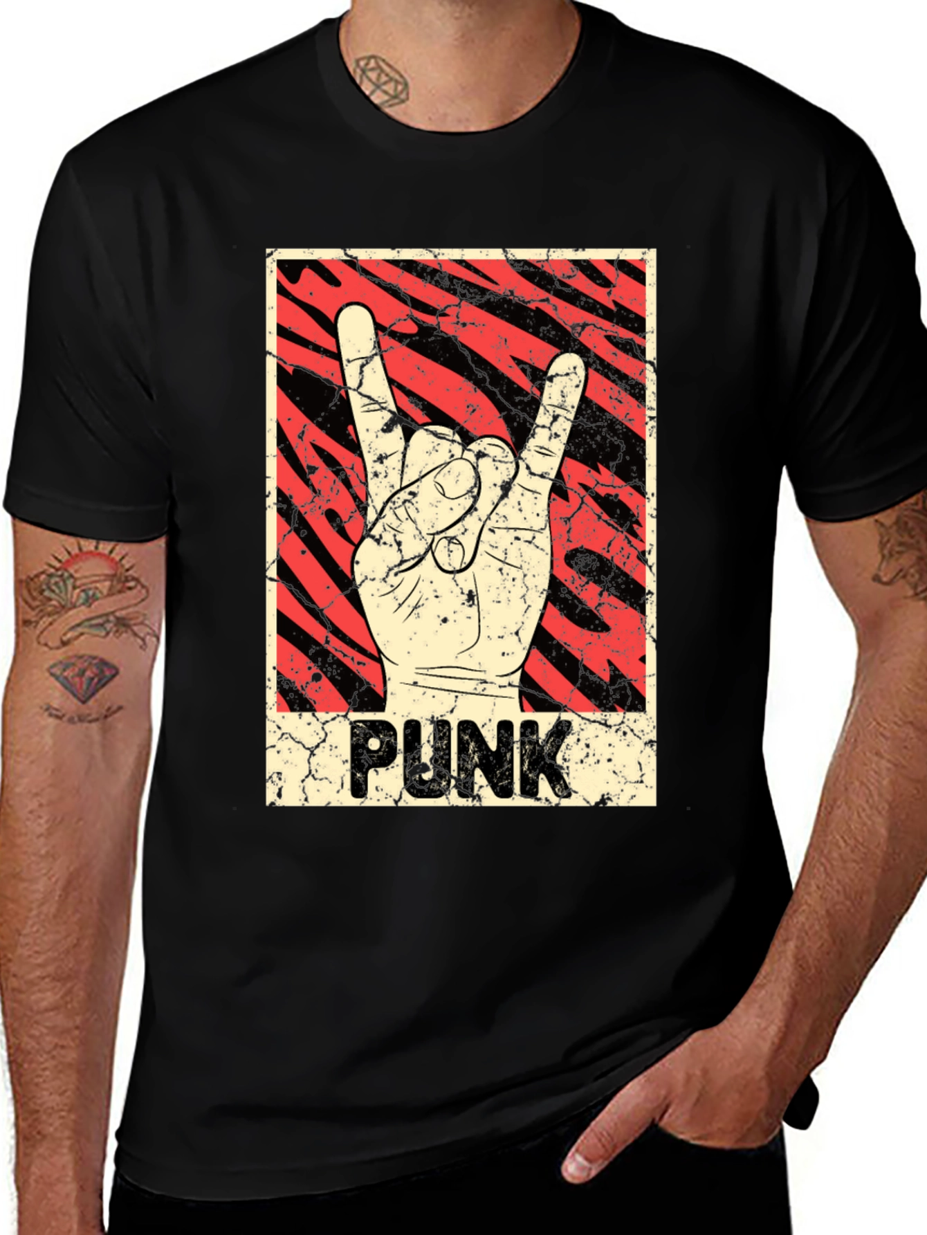 Variant 29 of Vintage Punk Rock Hand T-Shirt