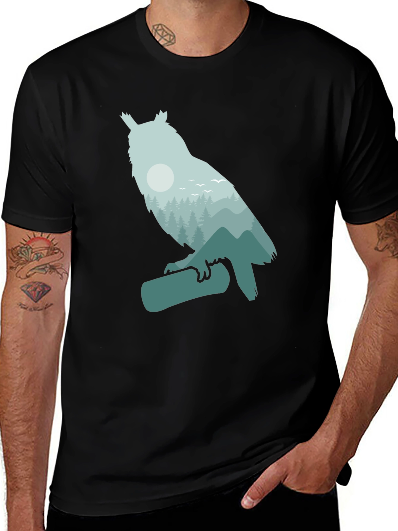 Variant 28 of Owl Forest Graphic Tee - Nature Lover's T-Shirt