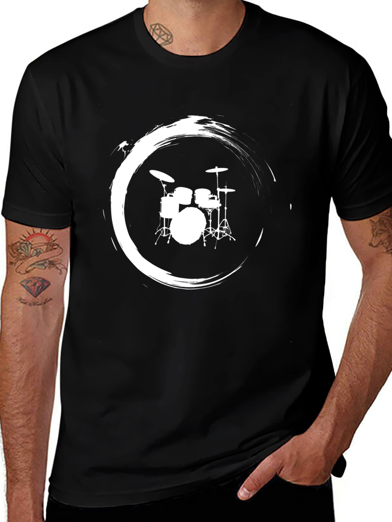 Drum Kit Graphic Tee - Black