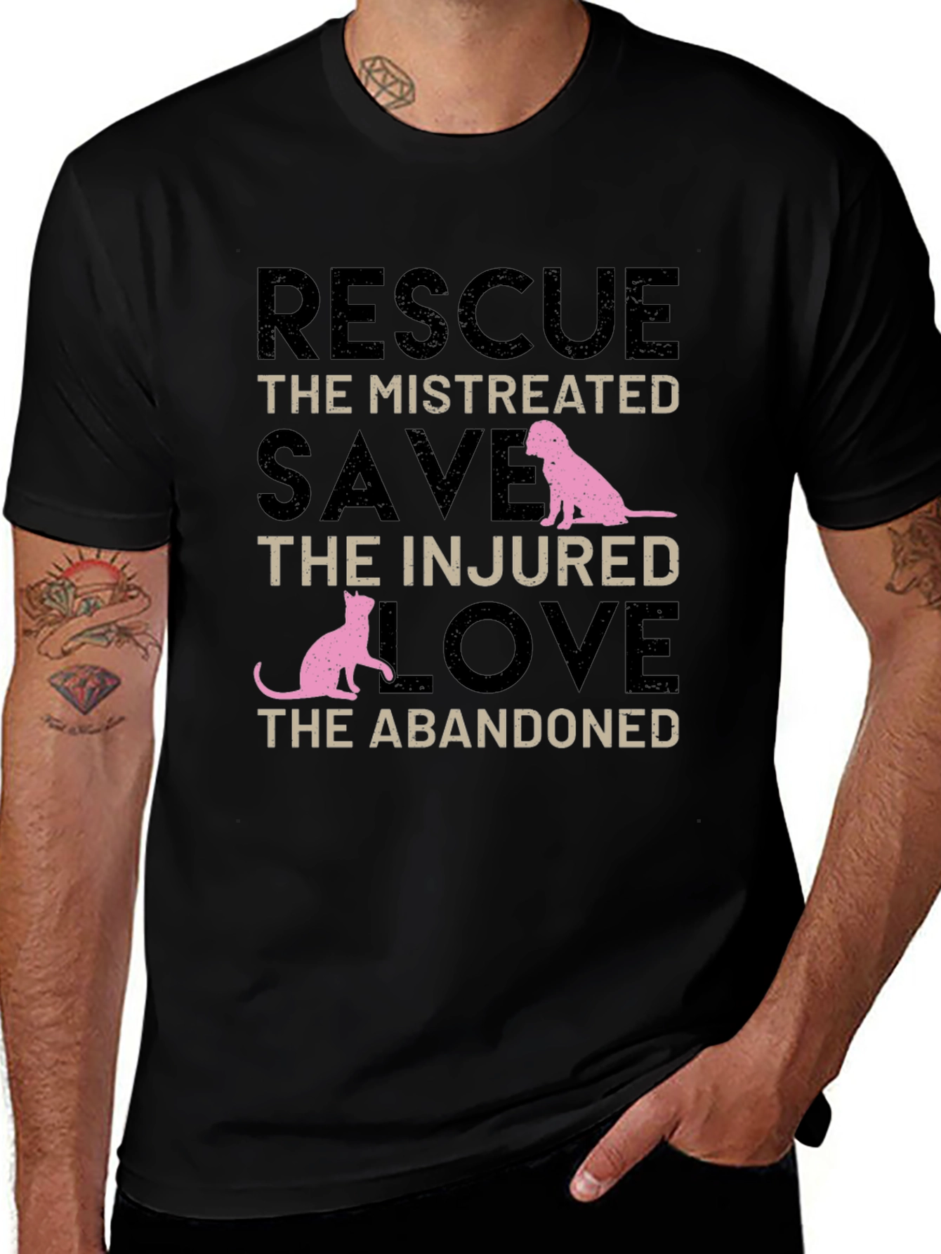 Variant 22 of Rescue Animals T-Shirt - Dog and Cat
