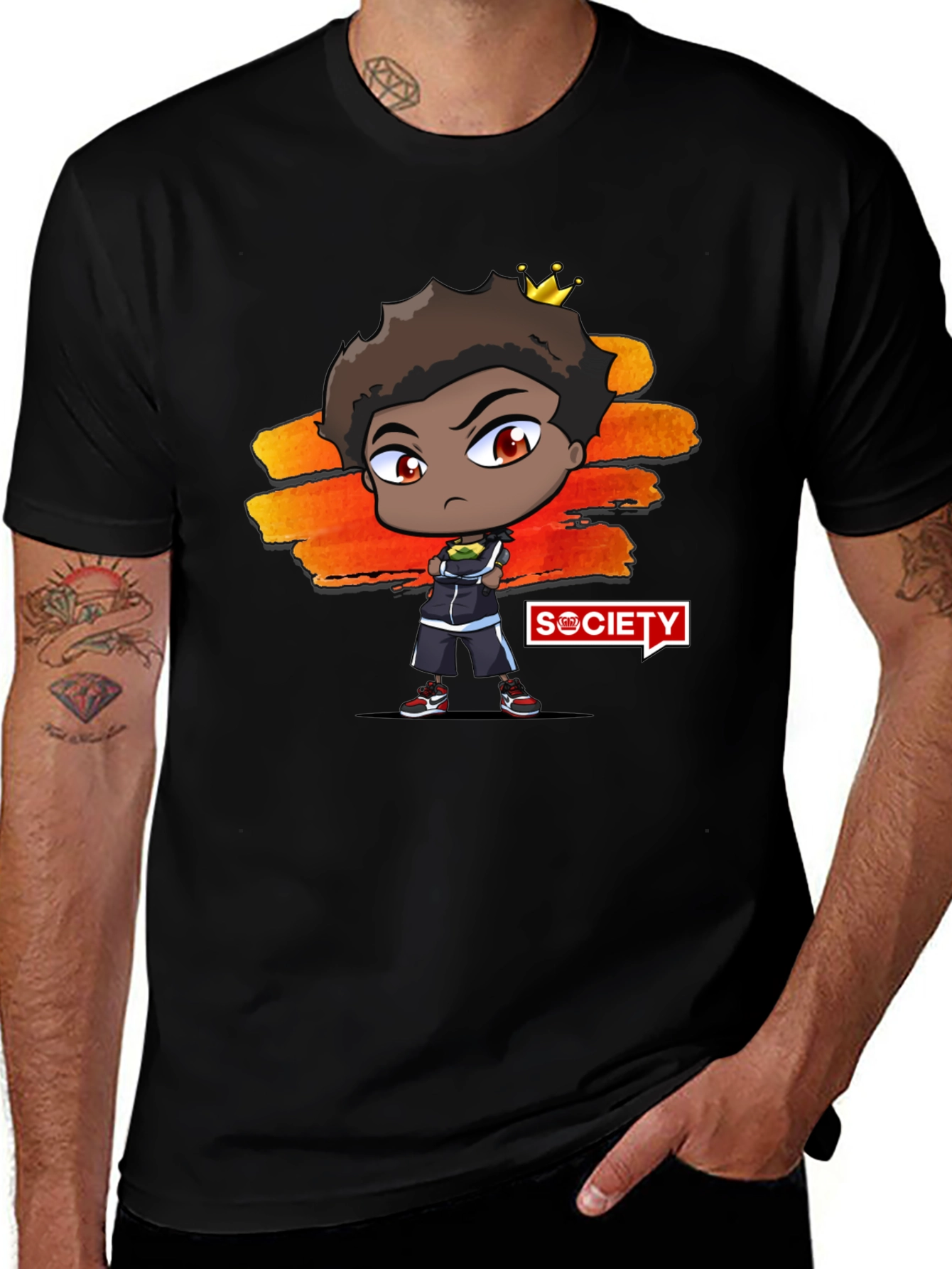 Variant 5 of Cartoon King Graphic T-Shirt - Cool Black Tee