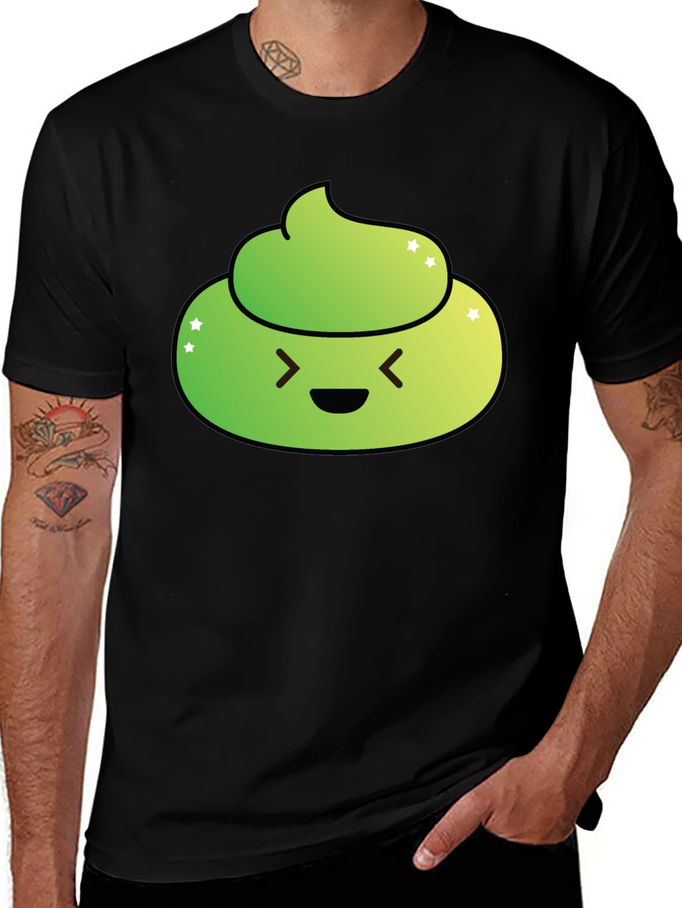 Variant 8 of Green Emoji Poop T-Shirt - Funny Graphic Tee