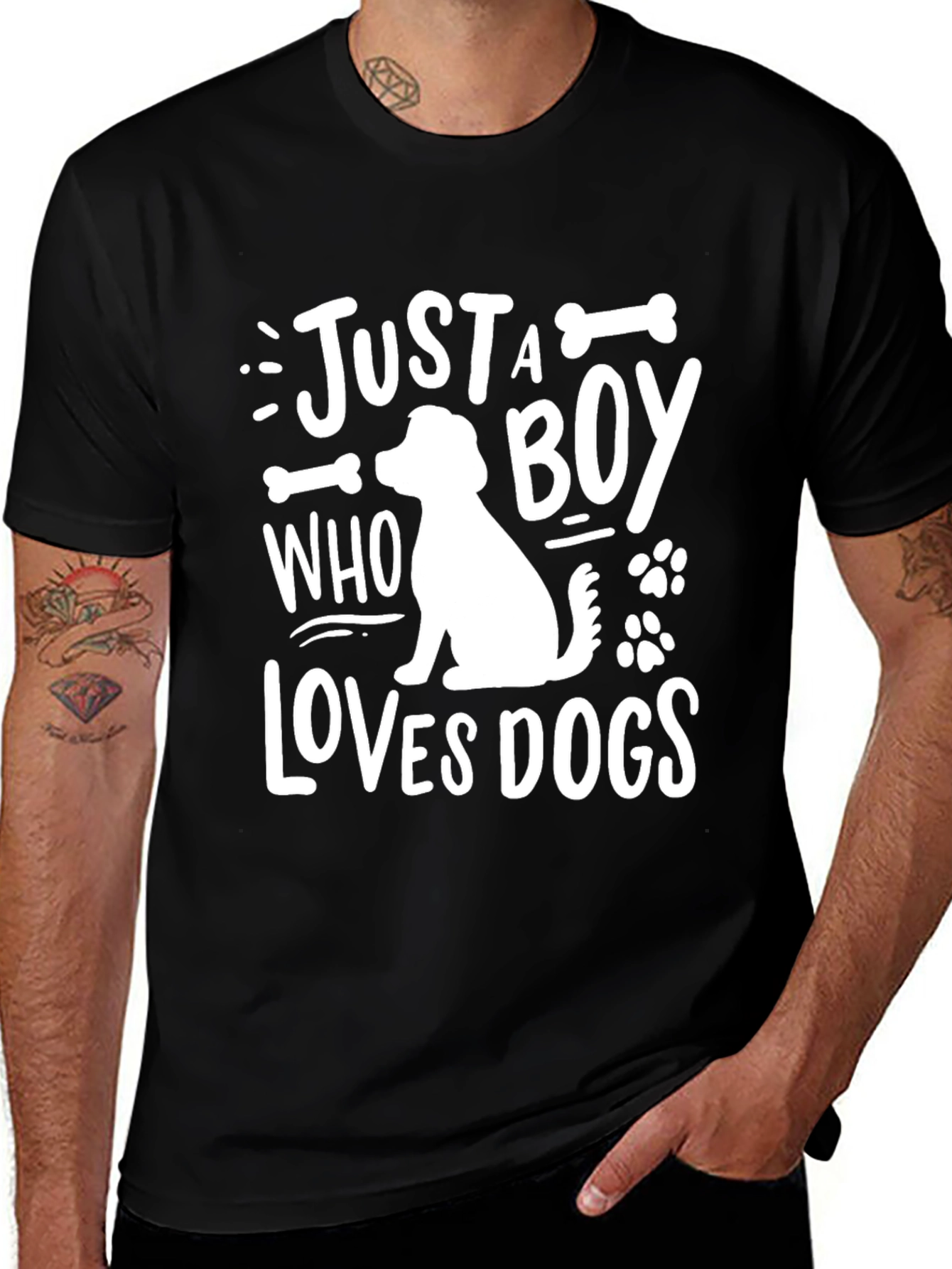 Variant 23 of Just A Boy Who Loves Dogs Graphic Tee