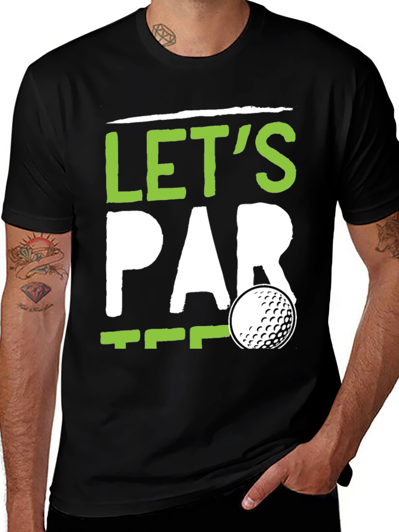 Variant 20 of Let's Par Tee Golf T-Shirt - Black