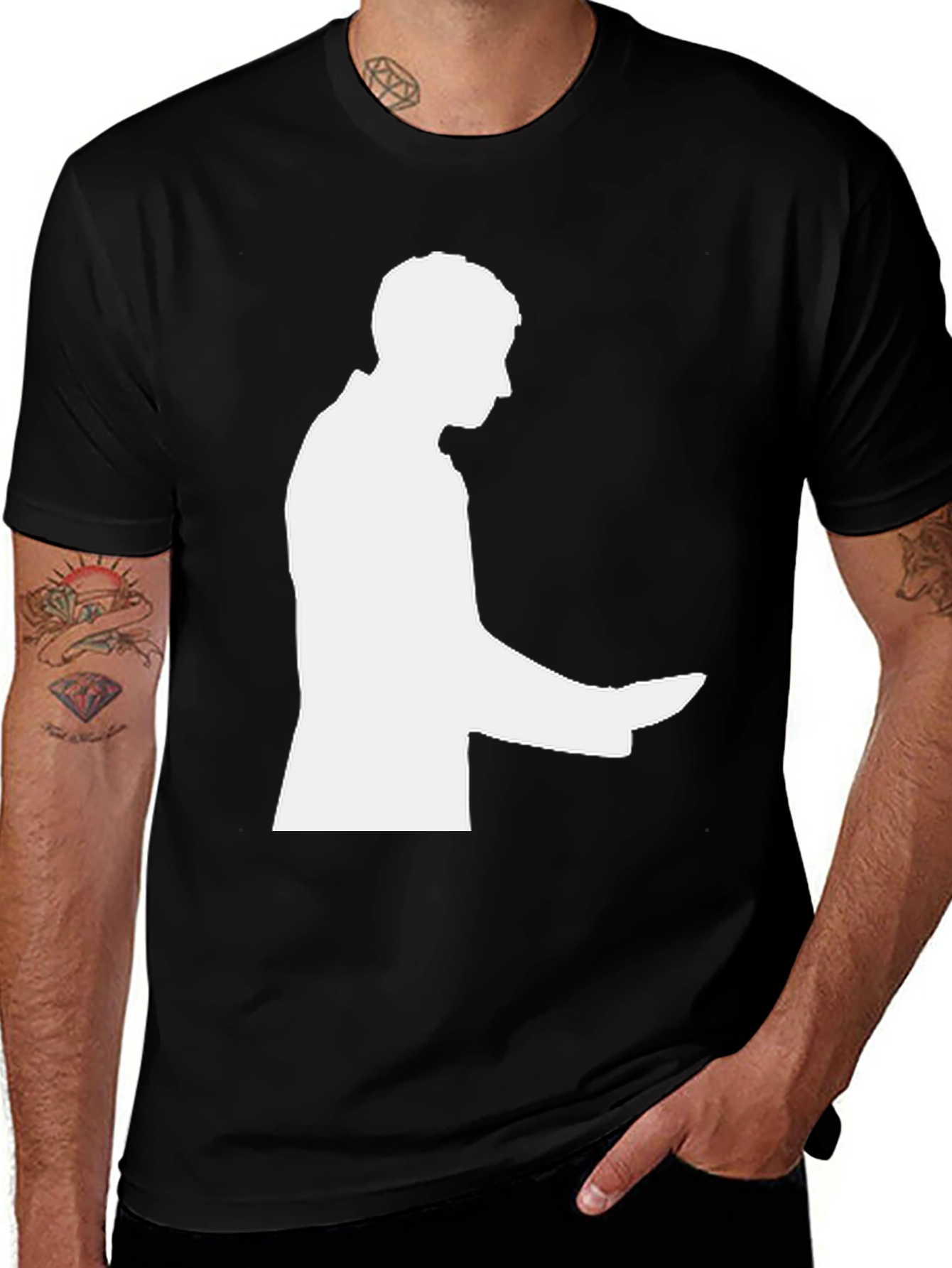 Variant 23 of Silhouette Graphic Tee - Mens Black T-Shirt