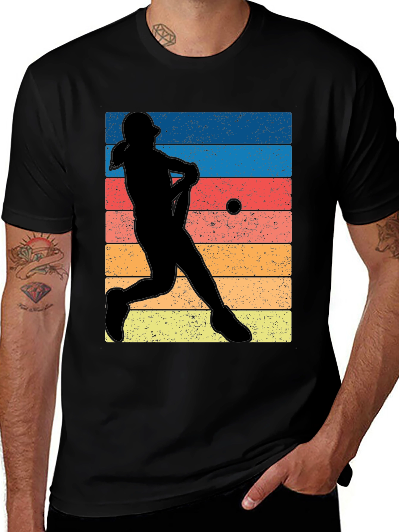 Variant 6 of Retro Baseball Player Graphic Tee