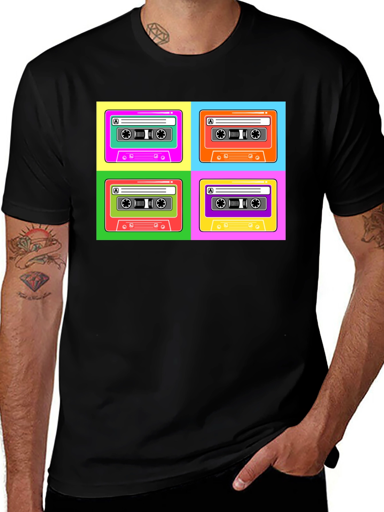 Variant 5 of Retro Cassette Tape Pop Art Graphic Tee