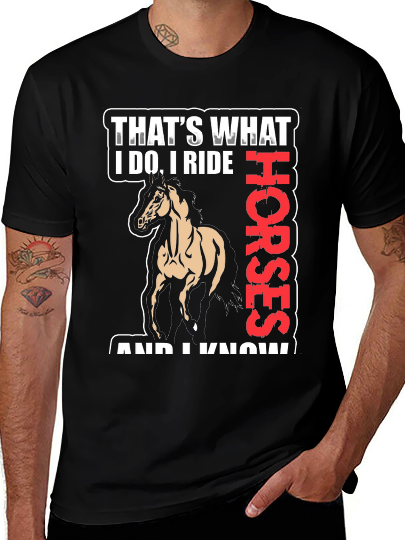 Variant 14 of That's What I Do I Ride Horses Black T-Shirt