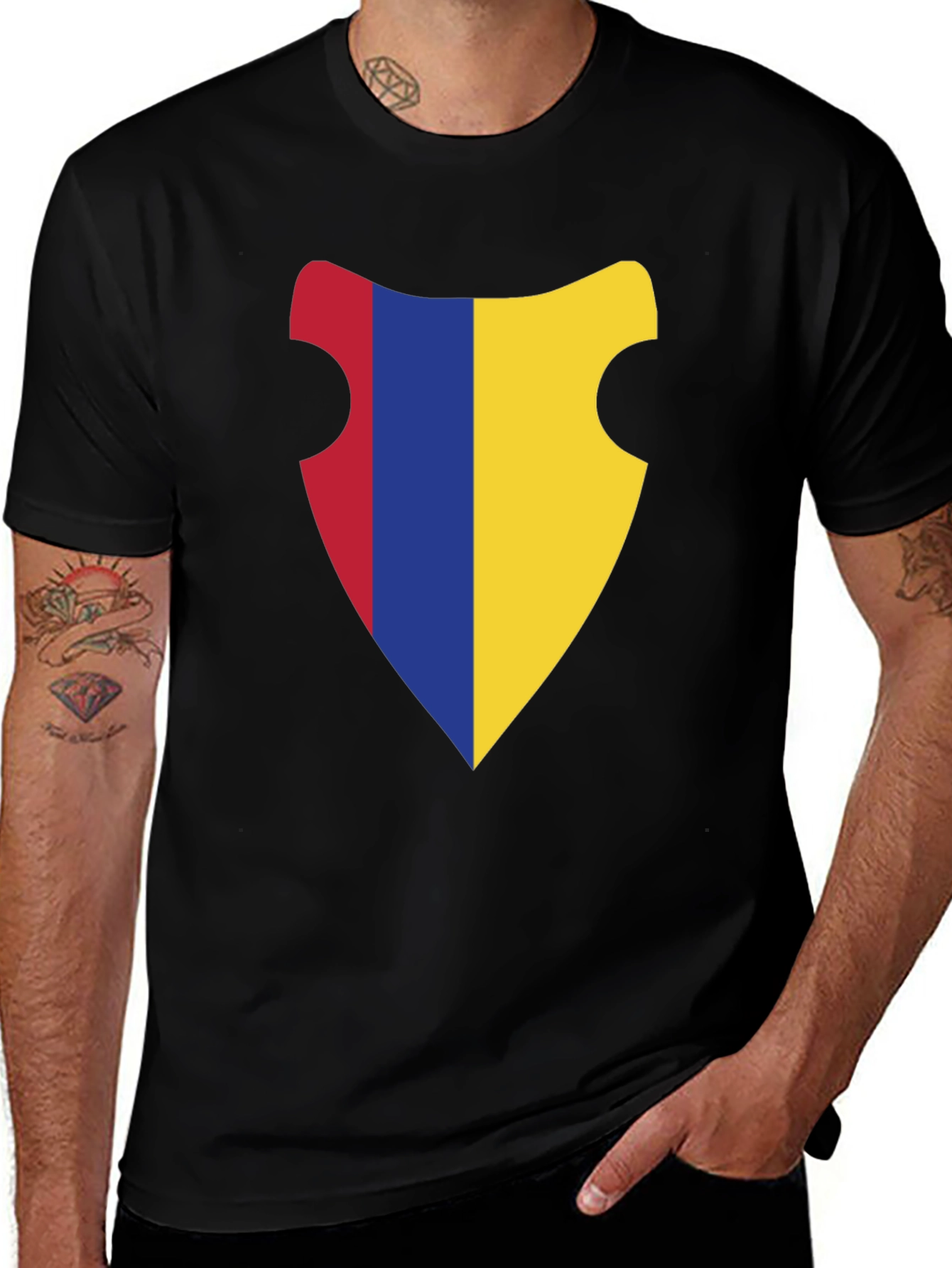 Variant 18 of Stylish Shield Graphic Black T-Shirt
