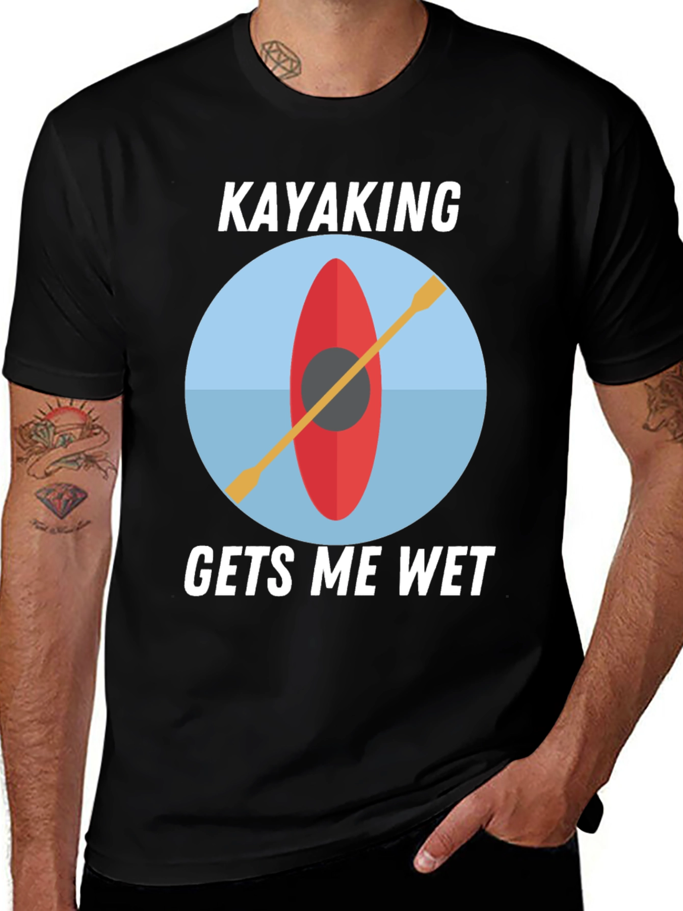 Variant 11 of Kayaking Gets Me Wet T-Shirt - Outdoor Adventure Tee