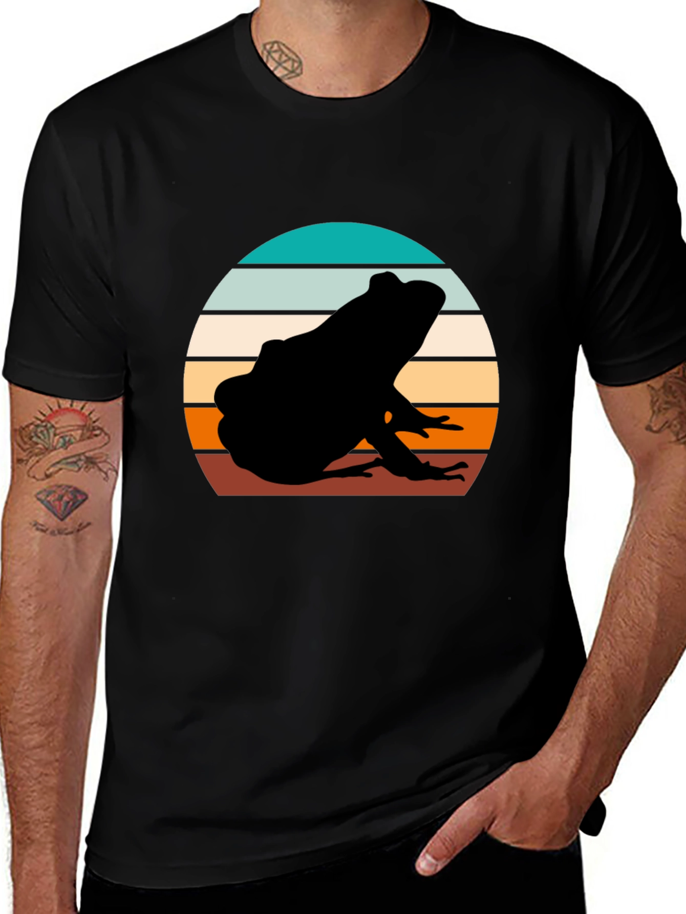 Variant 9 of Retro Frog Silhouette Tee - Nature Lover's Gift