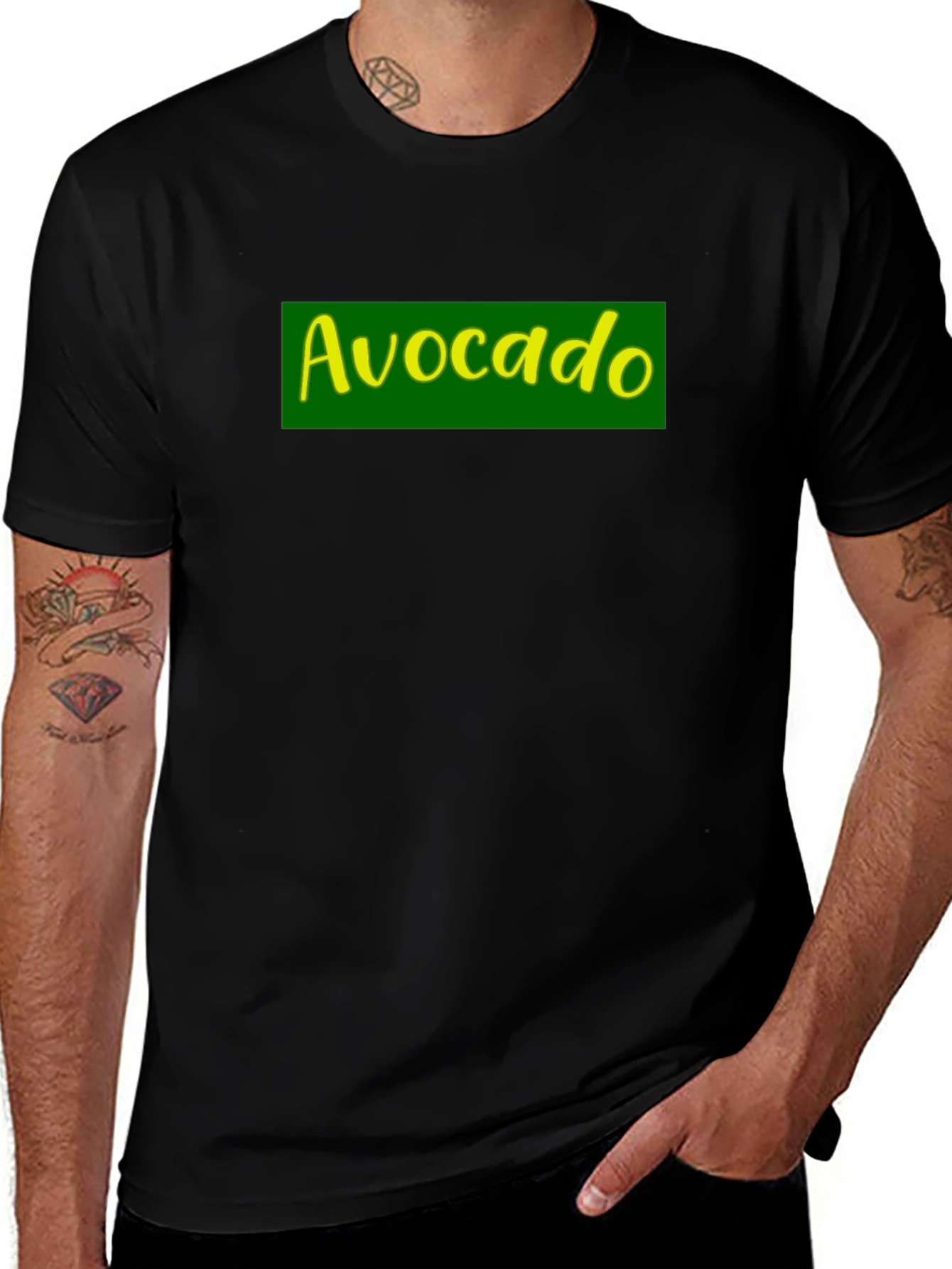 Variant 9 of Avocado T-Shirt - Green & Yellow Graphic Print