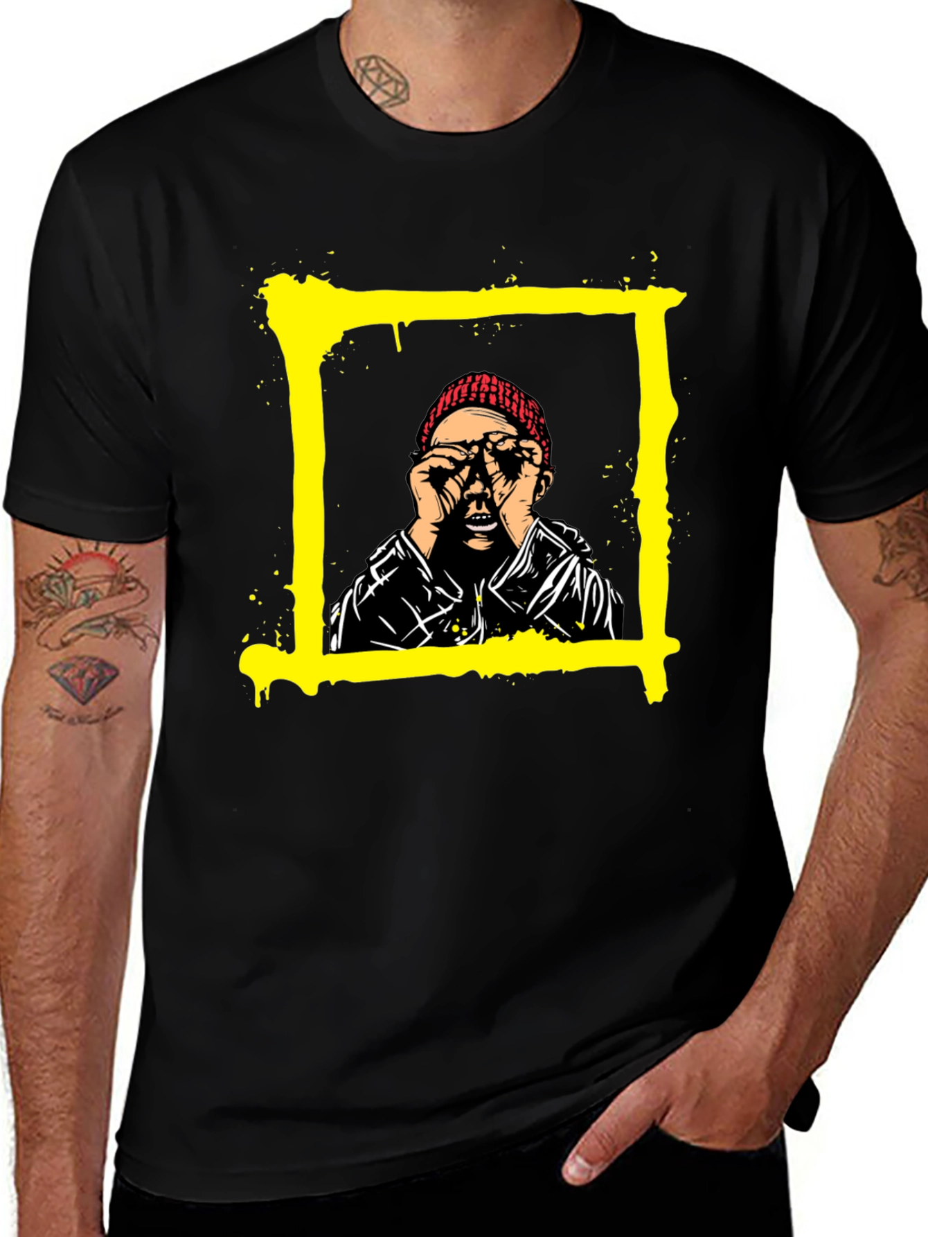 Variant 3 of Graphic Tee: Man in Yellow Square