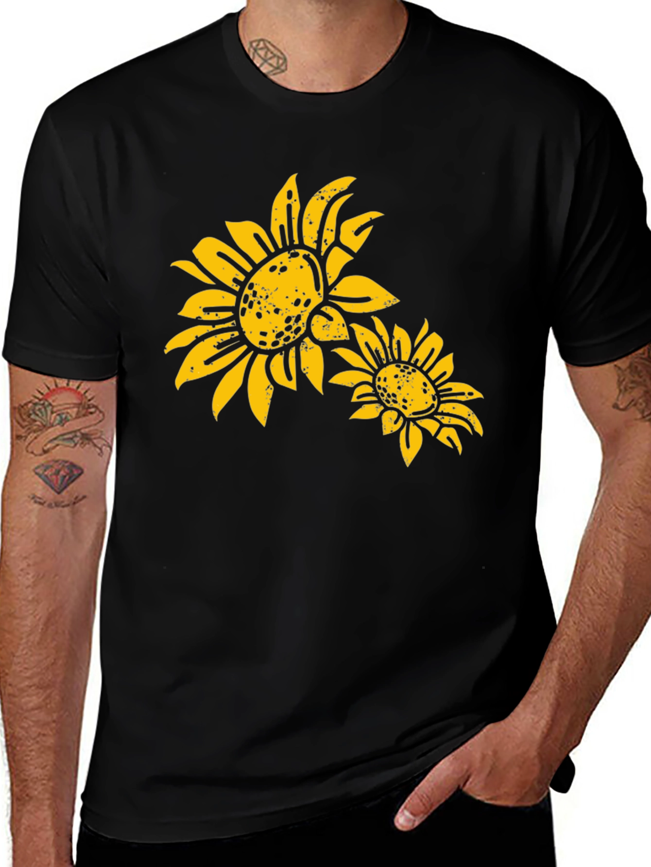 Variant 16 of Sunflower Graphic Black T-Shirt