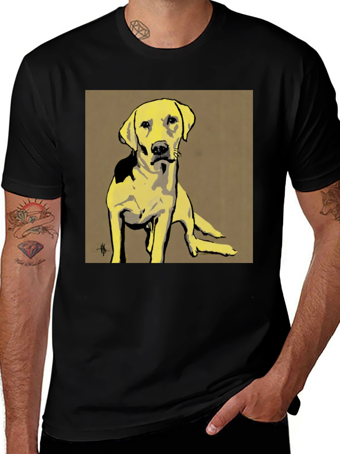 Variant 11 of Dog Graphic Tee - Unisex Black T-Shirt