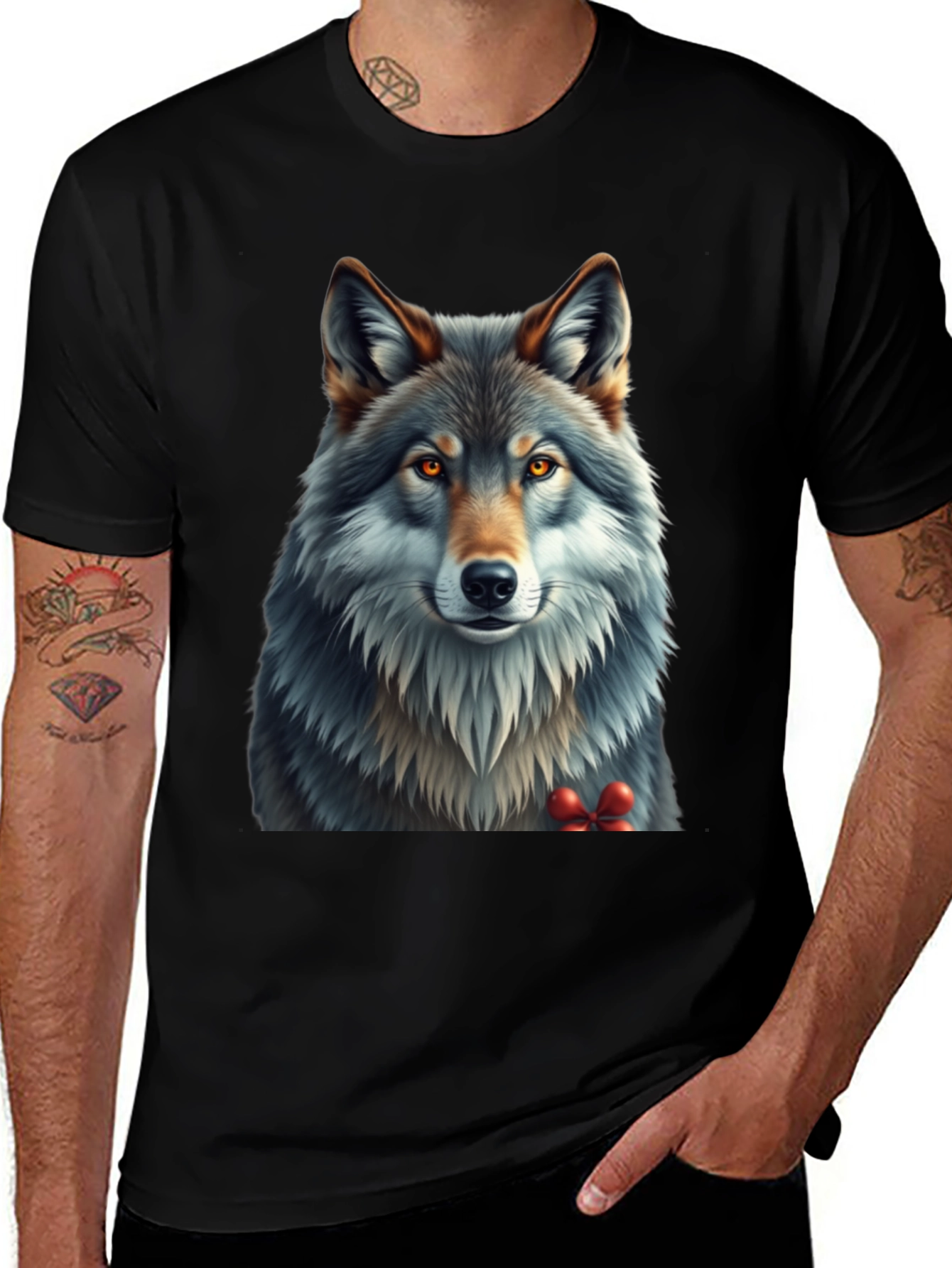 Variant 2 of Wolf Graphic Tee - Stylish Animal Print T-Shirt