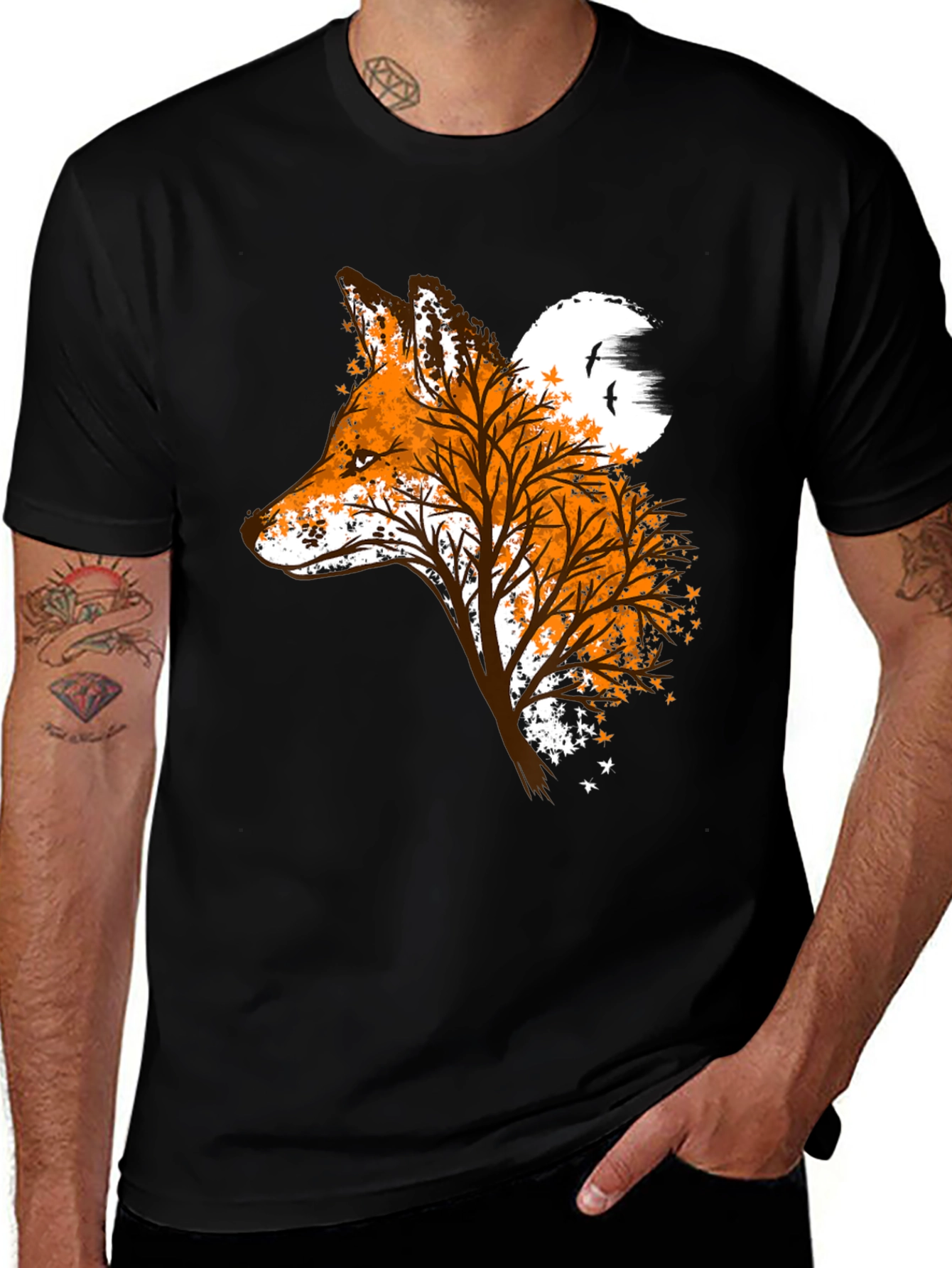 Variant 30 of Fox Silhouette Graphic T-Shirt - Nature Inspired Tee