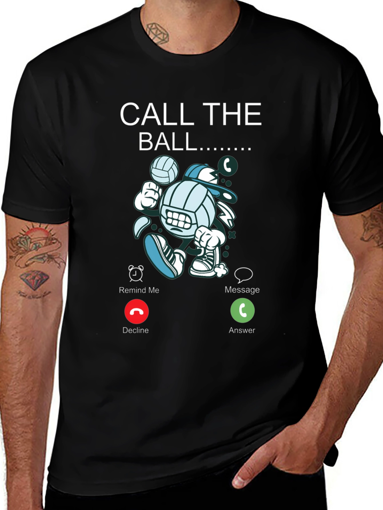 Variant 22 of Call The Ball Graphic Tee - Volleyball Lover's T-Shirt