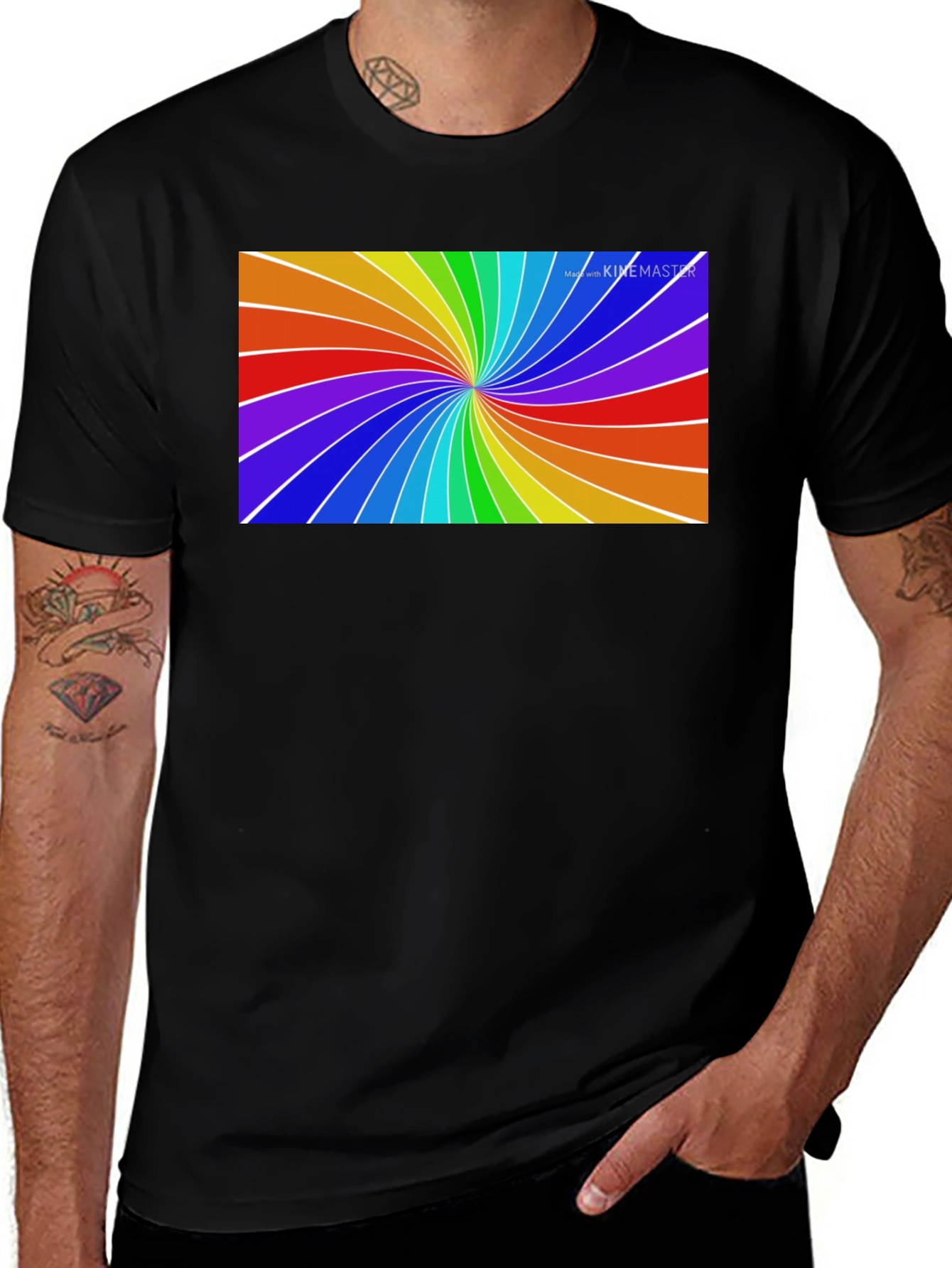Variant 2 of Rainbow Swirl Tee - Vivid Graphic Print