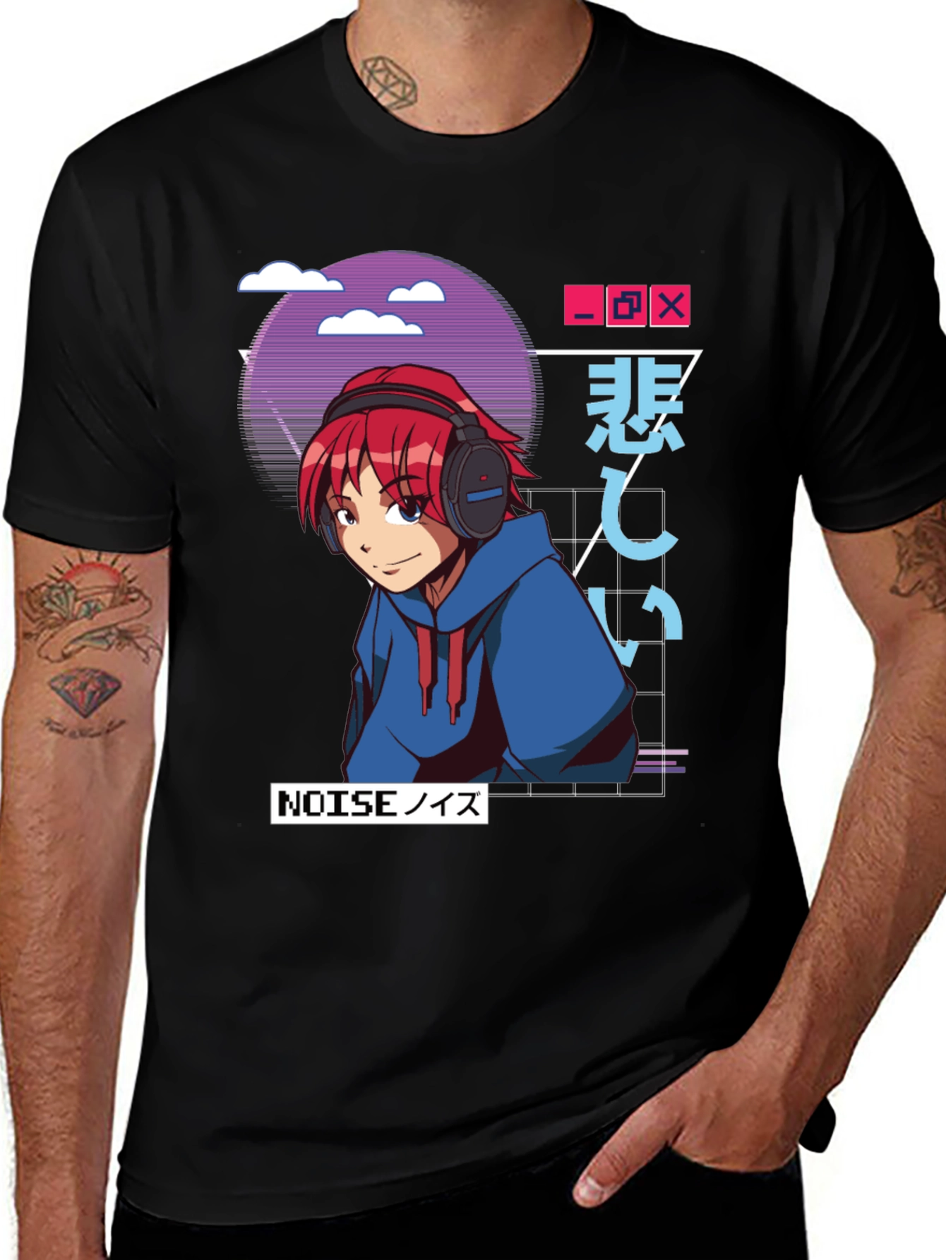 Anime Manga Style Graphic T-Shirt