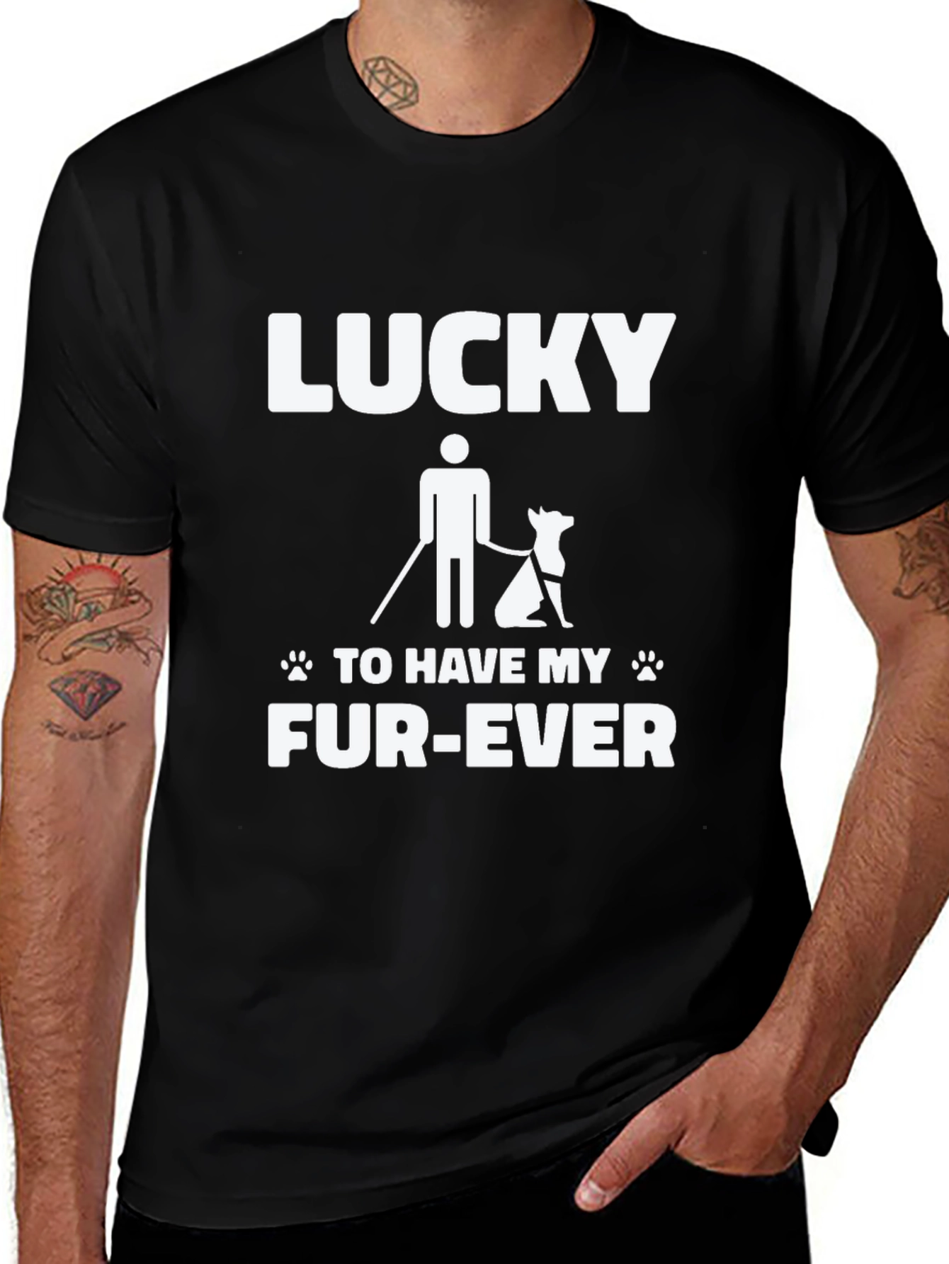 Variant 22 of Lucky to Have My Fur-ever T-Shirt - Guide Dog Lover
