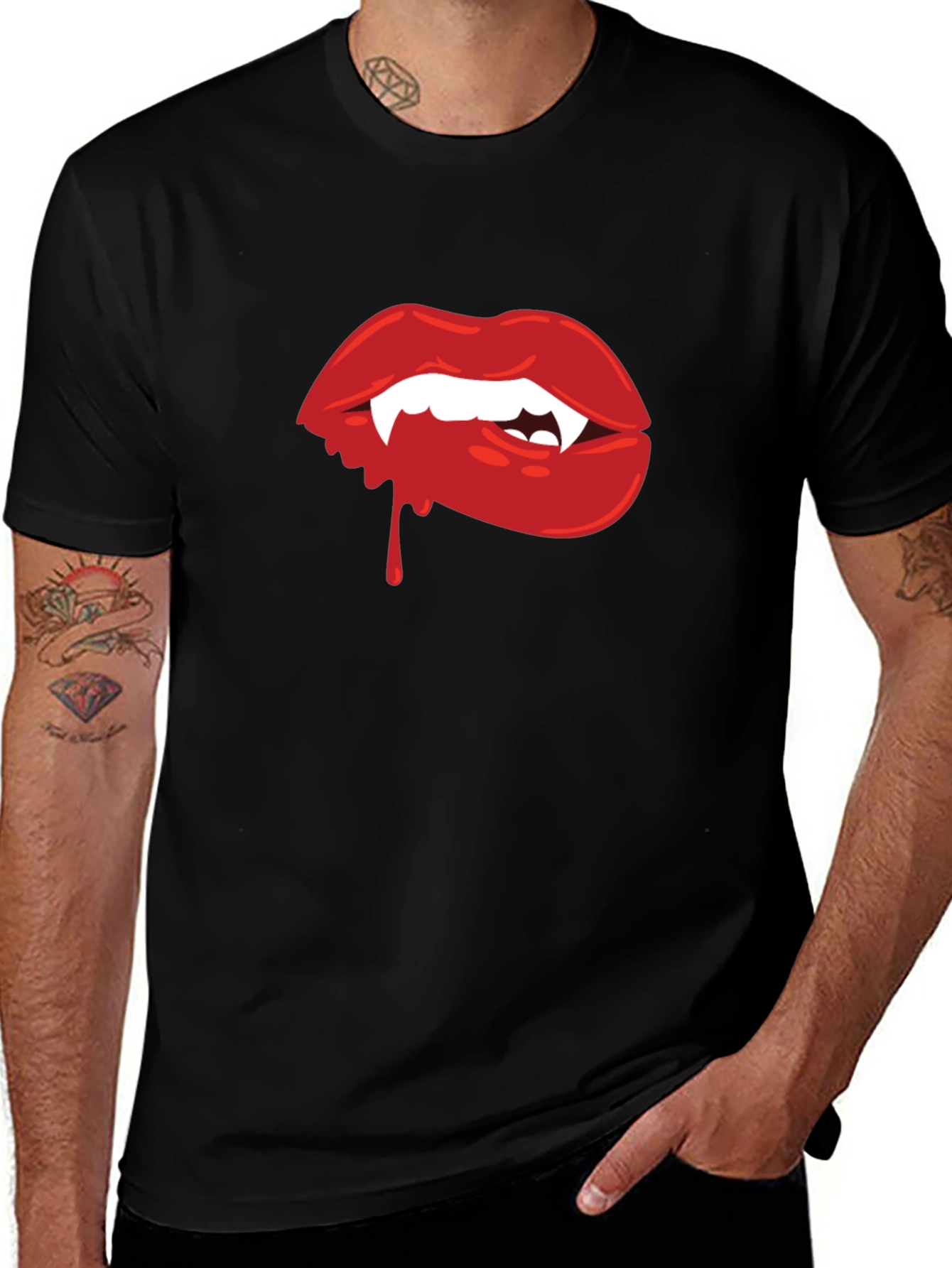 Variant 23 of Vampire Lips Graphic Tee - Halloween Ready