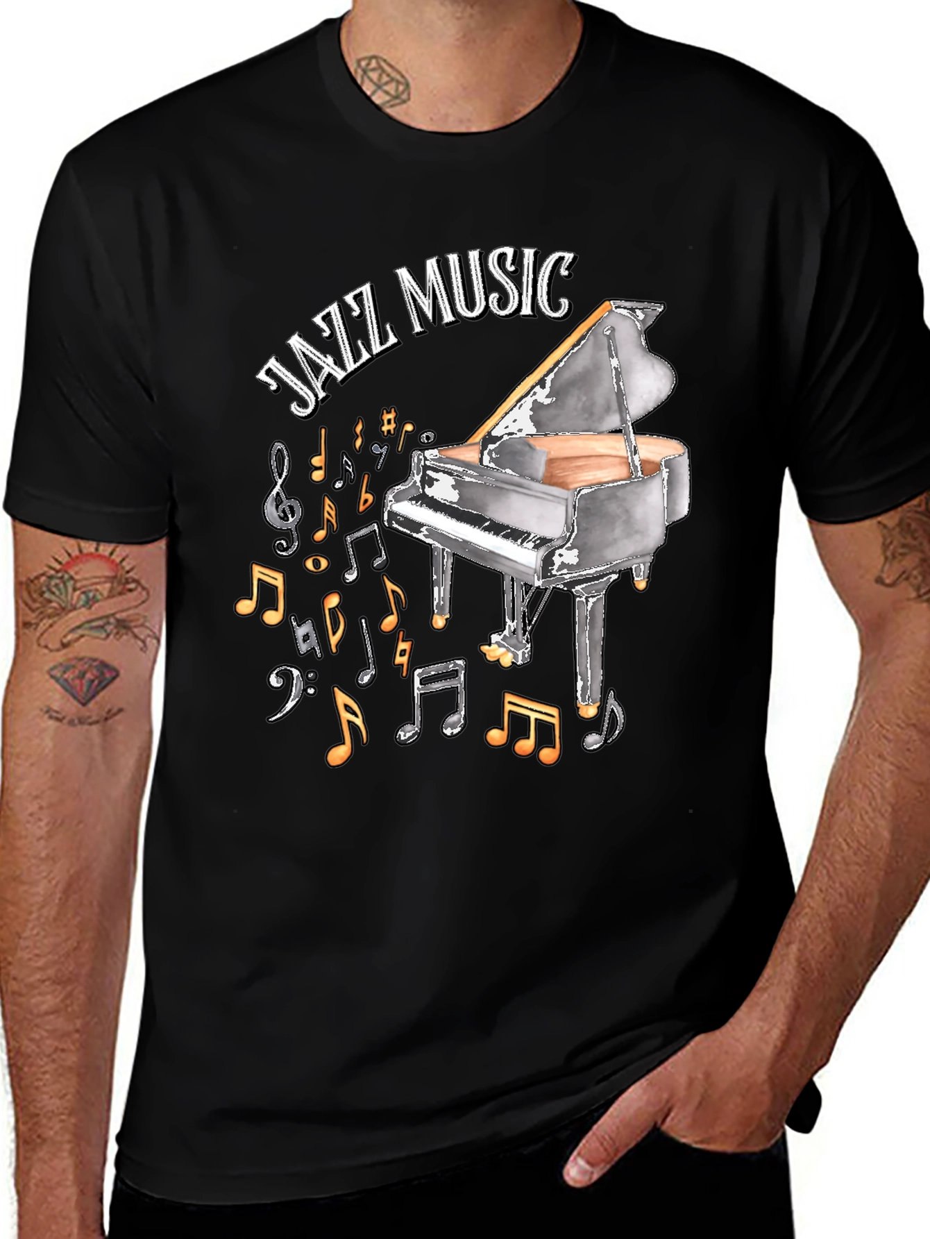 Variant 4 of Jazz Music Piano Graphic Tee