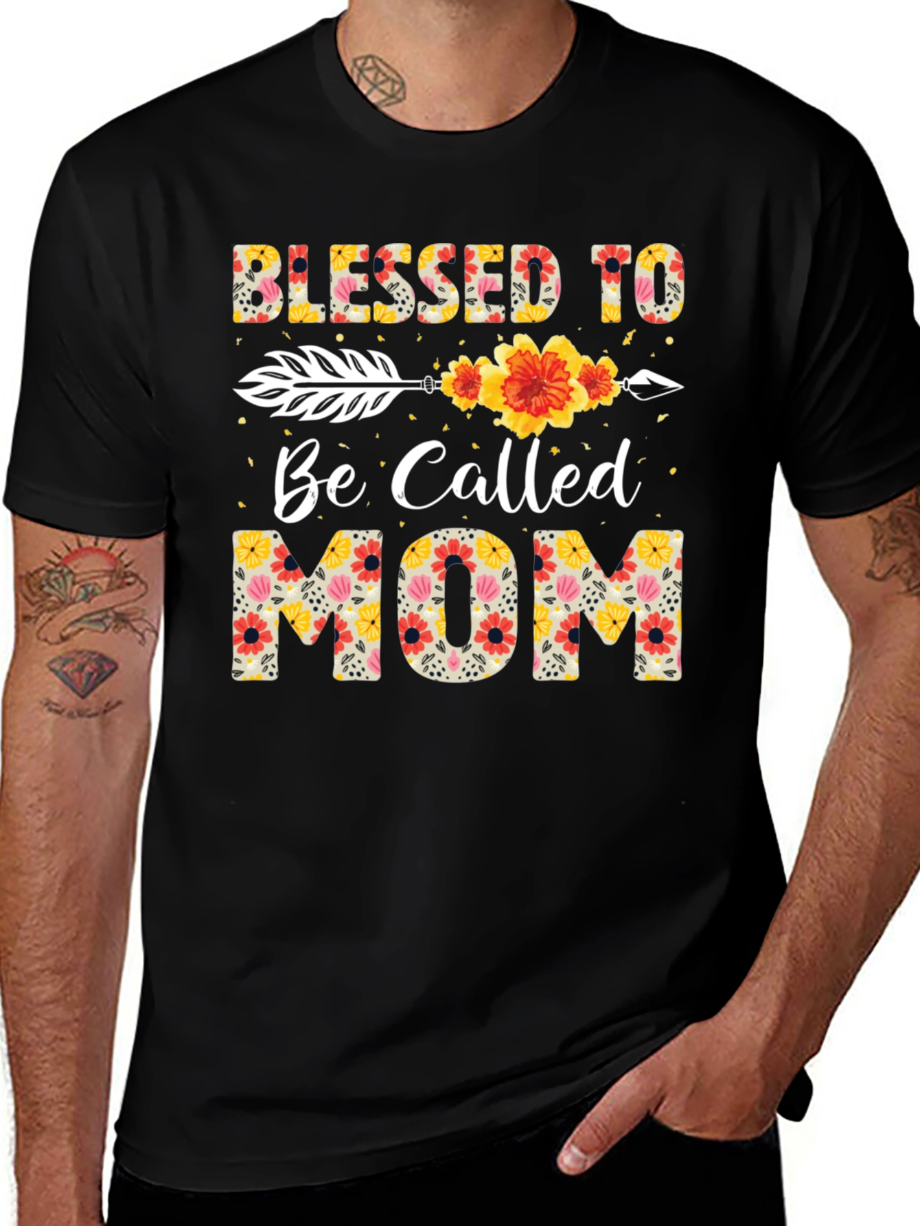 Variant 26 of Blessed To Be Called Mom Floral T-Shirt